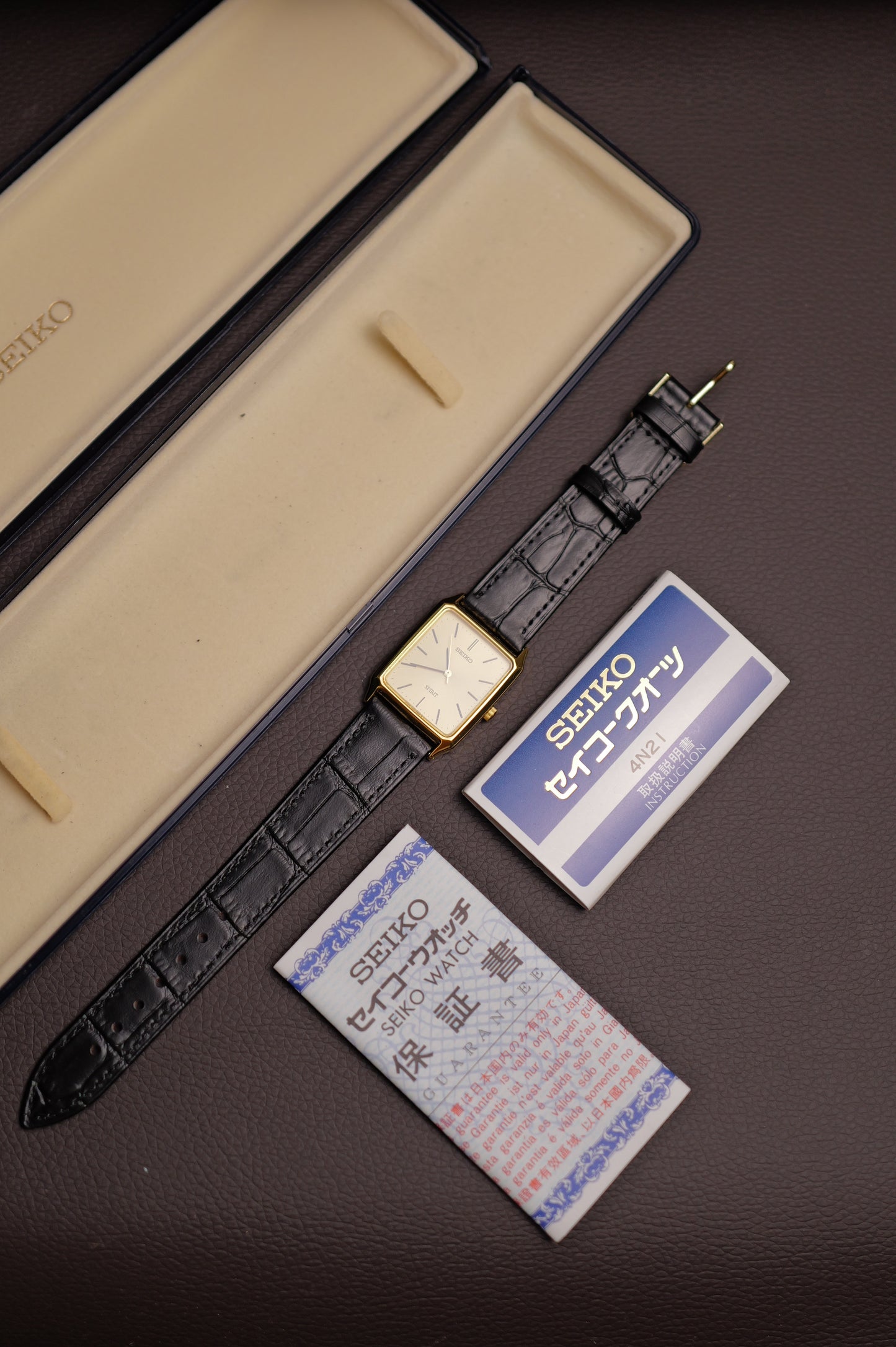 Seiko Spirit Tank Full box and warranty 7N01-5180 Circa.1996
