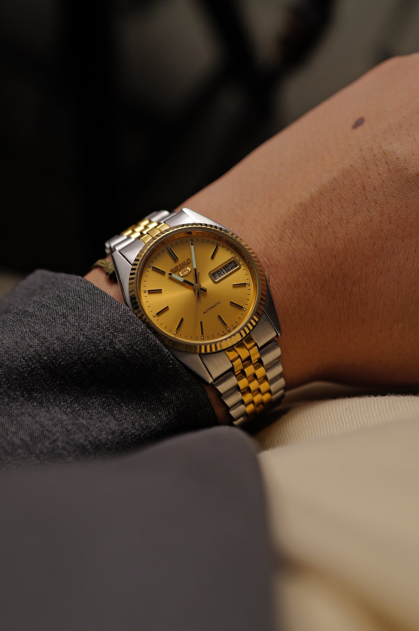 Seiko 5 "Datejust" in two tone 7s26-3110 Circa.2000