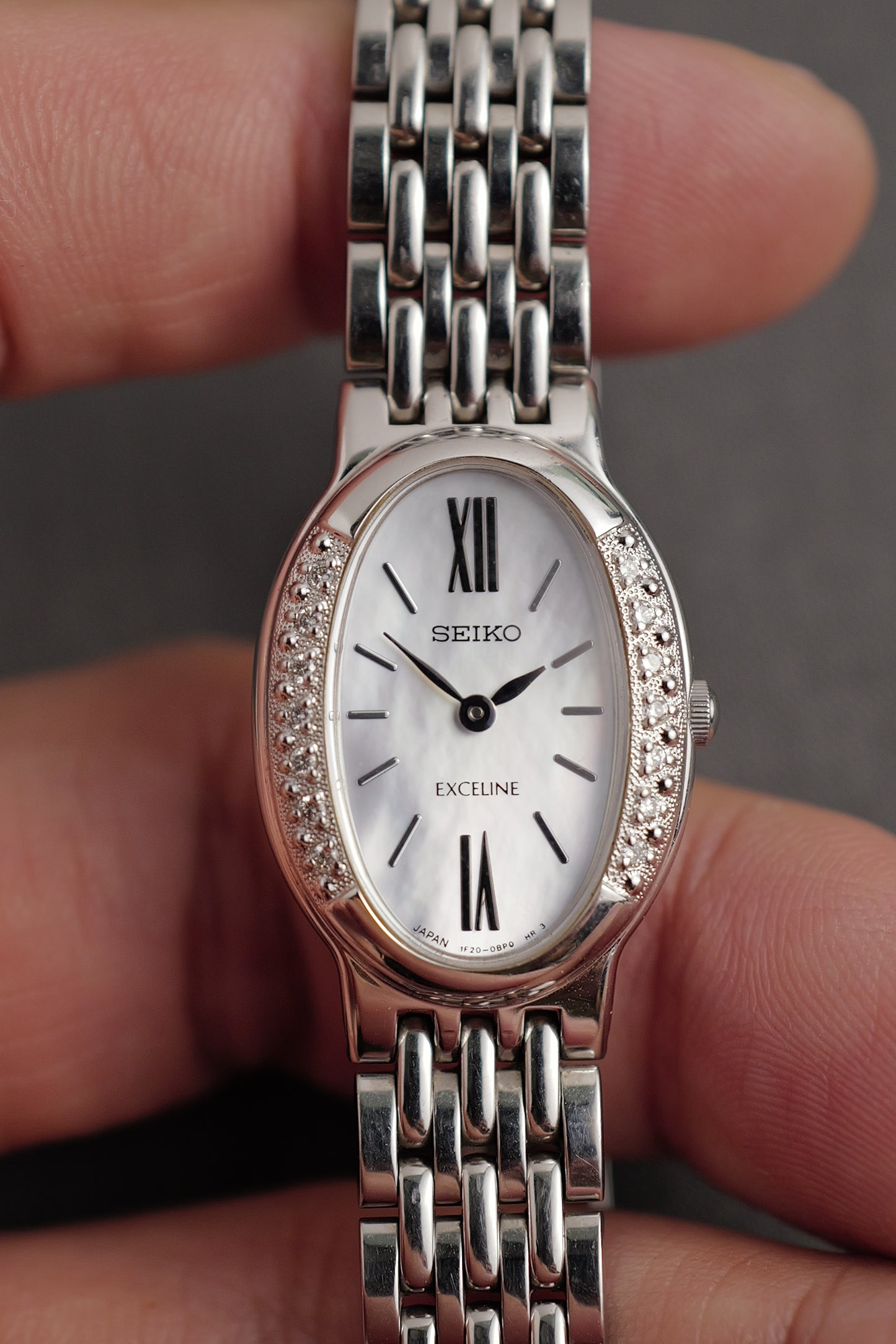 Seiko Exceline Mother of Pearl Diamond Bezel. 1994