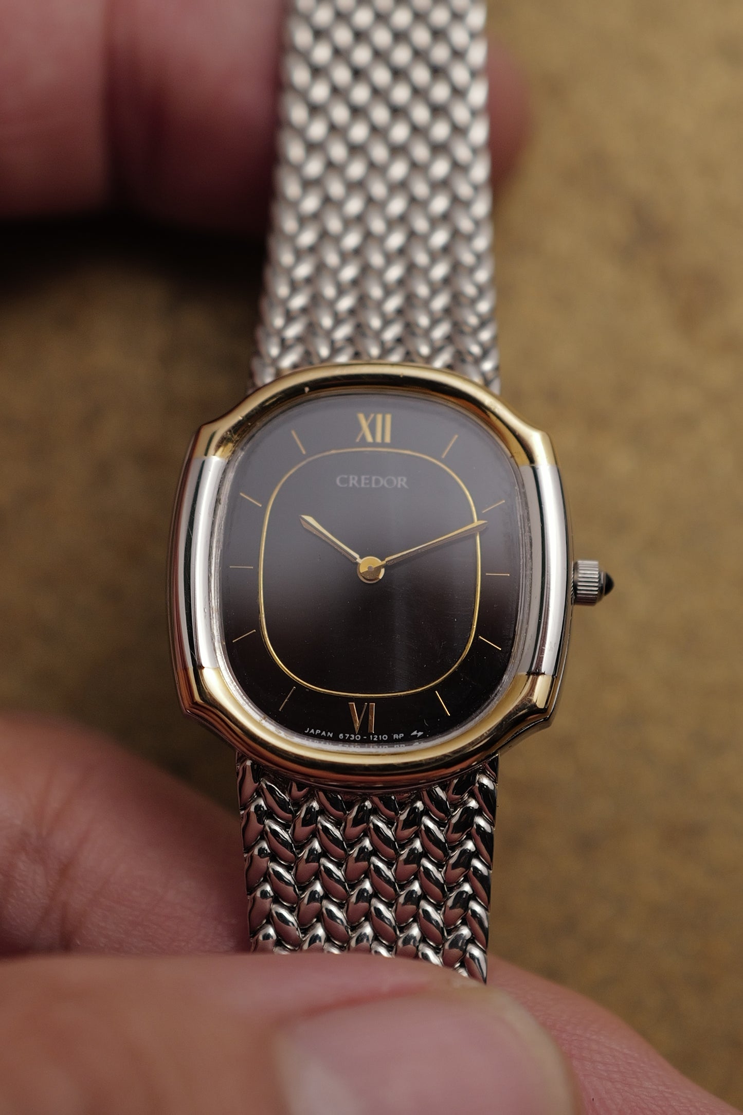 Credor Ladies Green Tiger eye Stone dial Circa. 1995