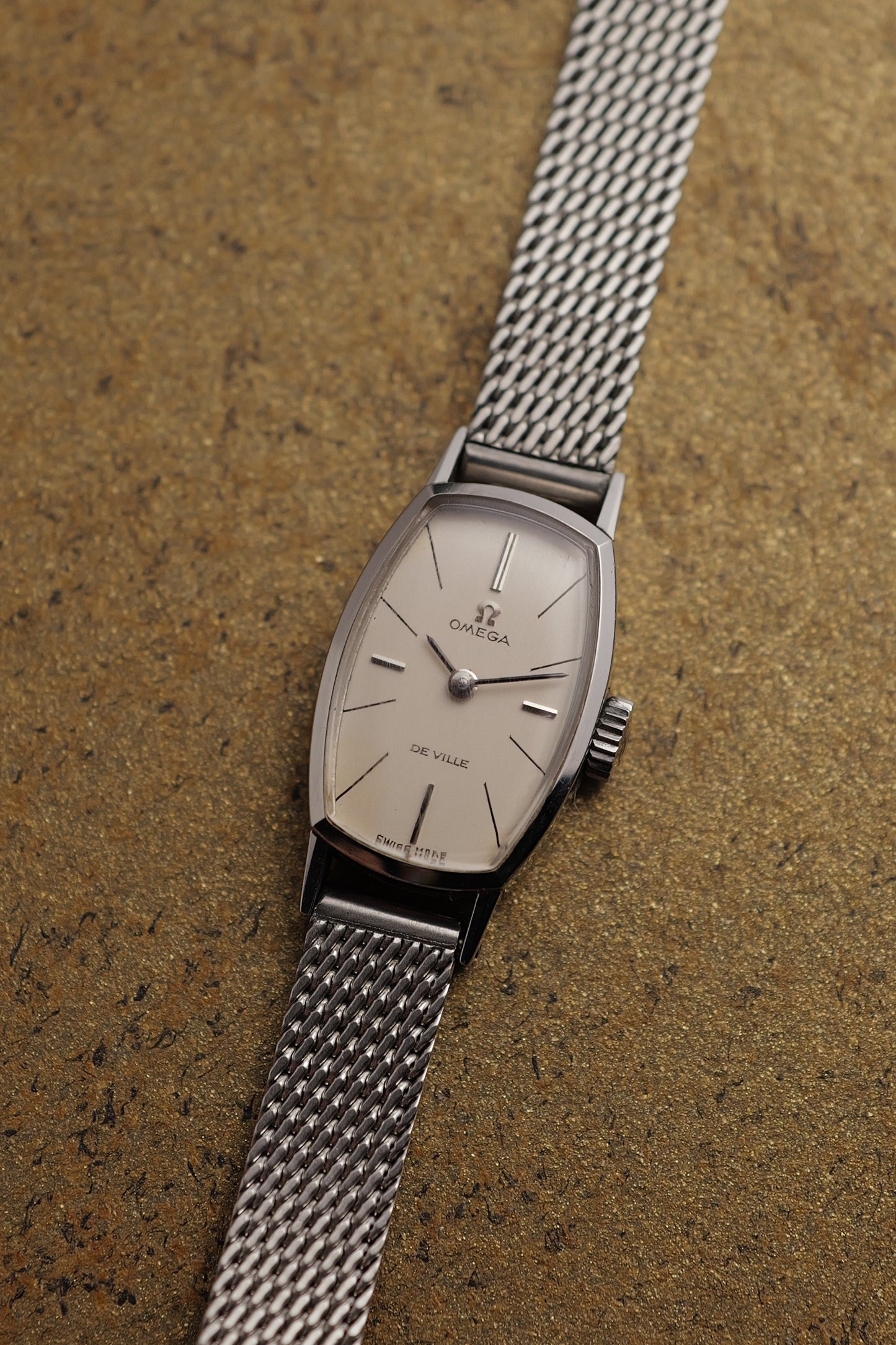 Omega Geneve Mini-Tonneau in steel Circa. 1960s with original bracelet