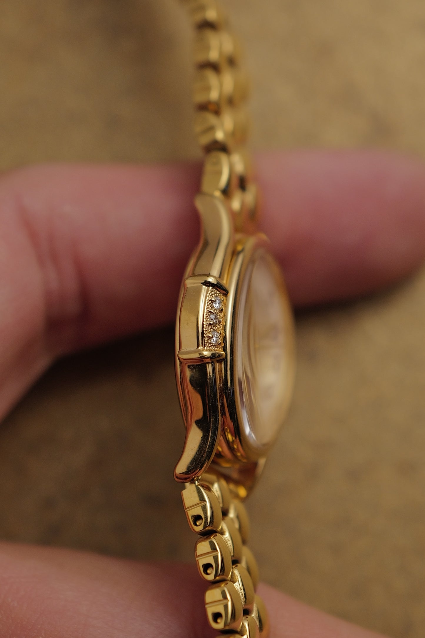 Seiko Exceline MOP Art Deco Diamond on Custom bracelet Circa.1996