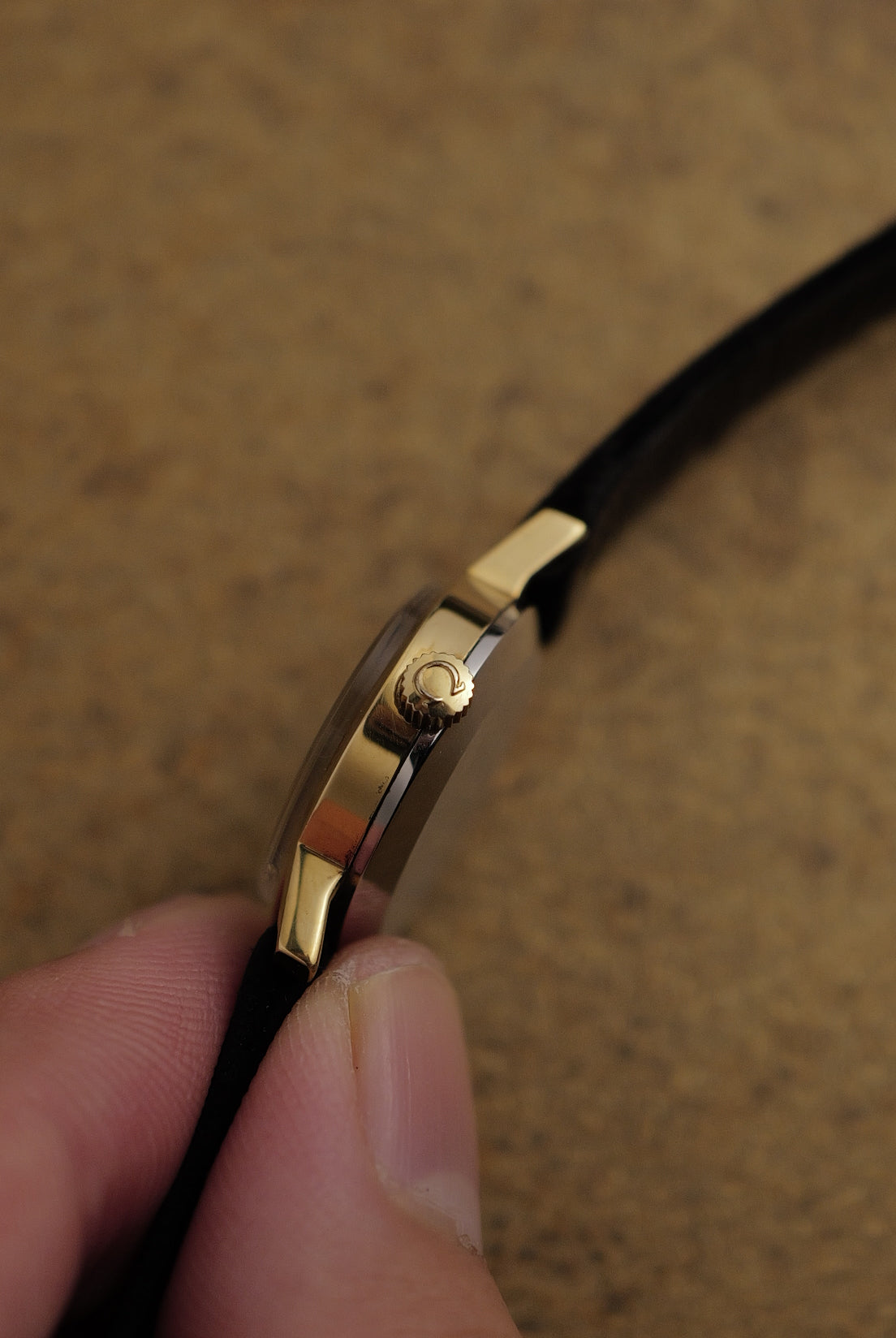 Omega Geneve oval "Linen" Manual winding w/ original strap buckle