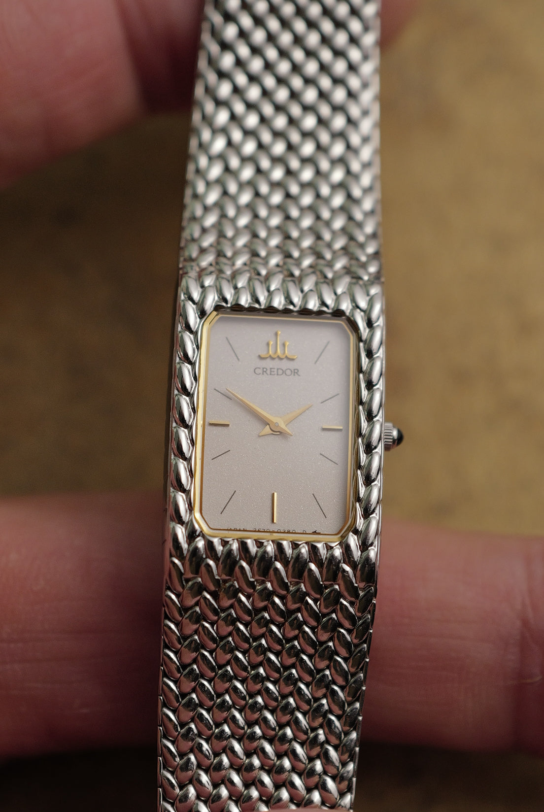 Ladies's Seiko Credor Rectangular Bracelet Circa. 1996 full NOS set