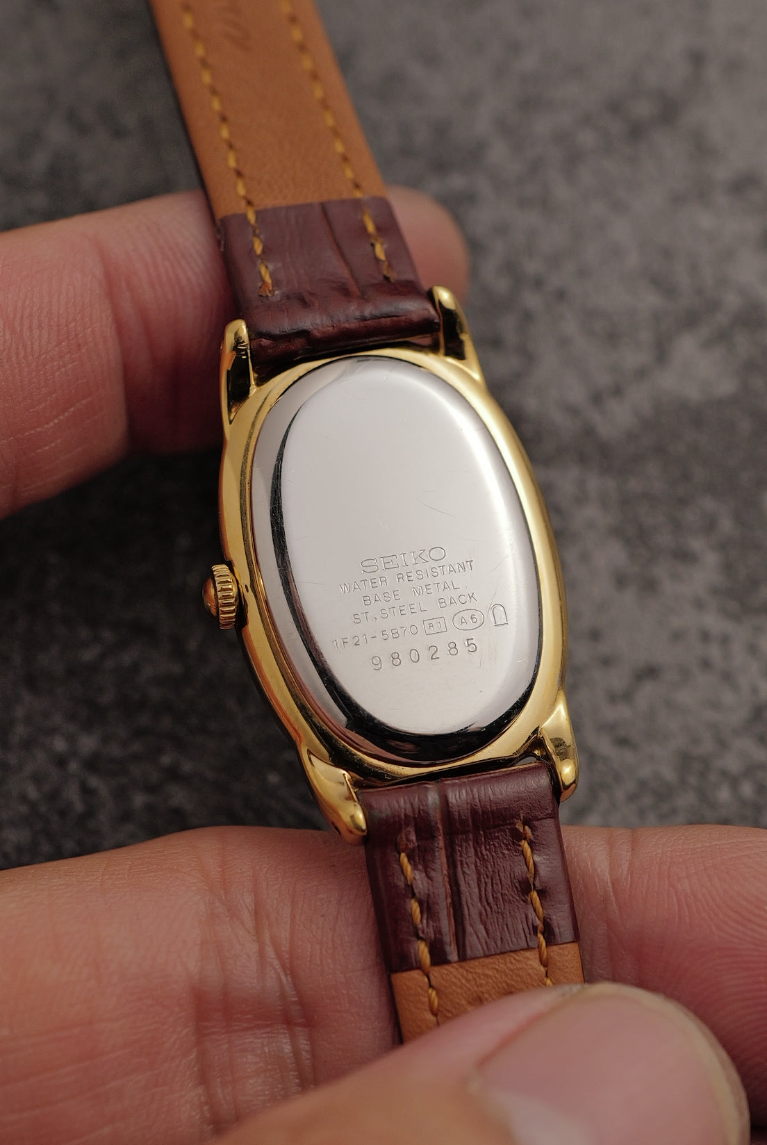Seiko Ladies "Baignoire" Gold Circa. 1995 Full set