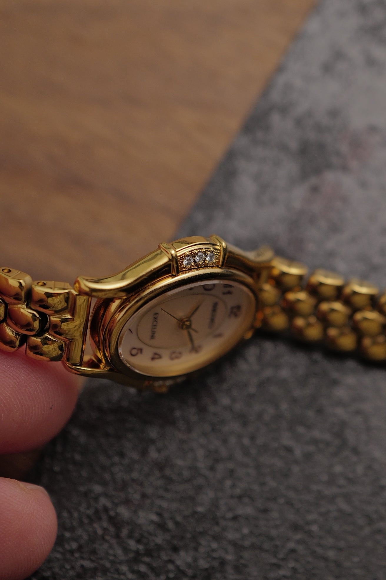 Seiko Exceline MOP Art Deco Diamond on Custom bracelet Circa.1996