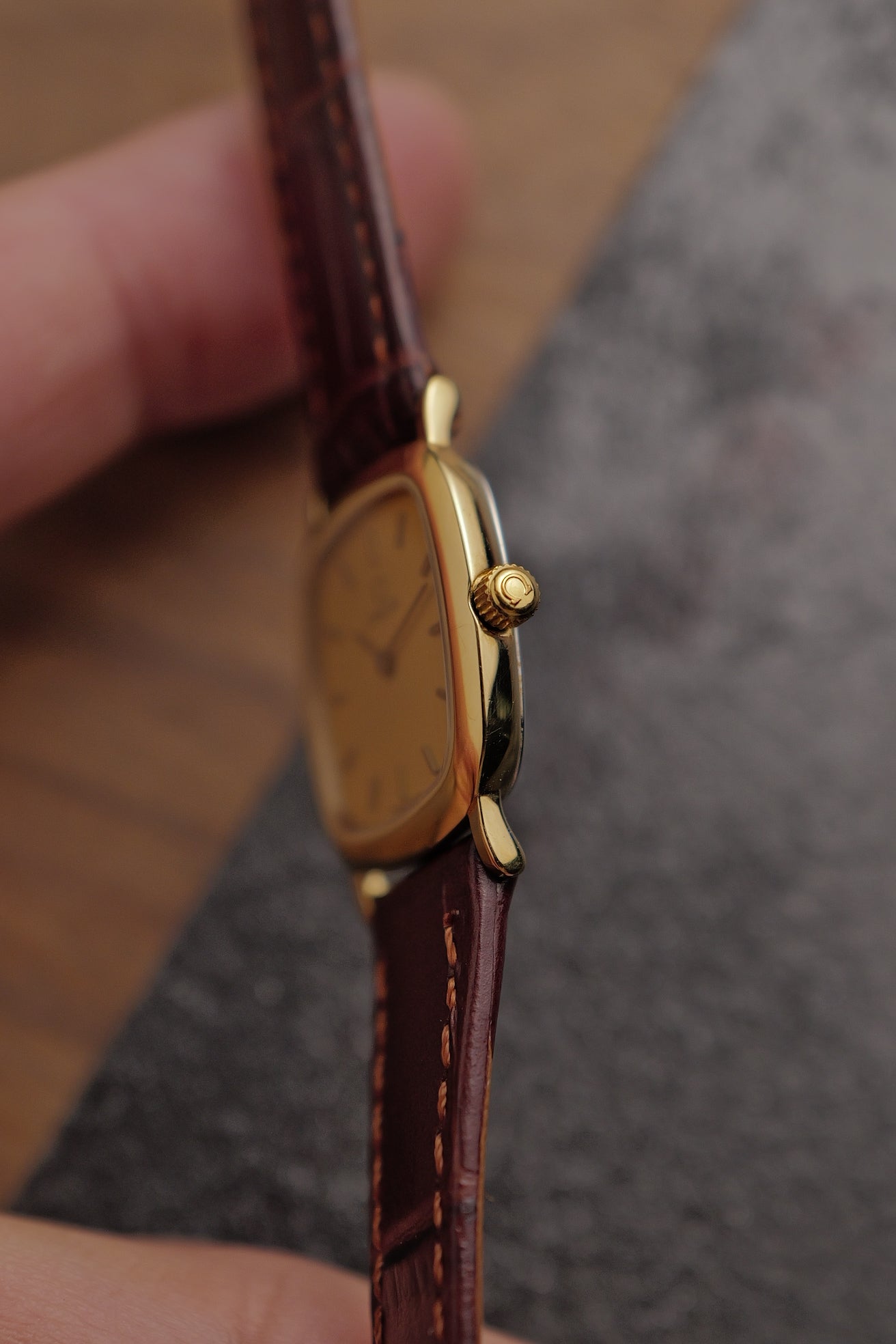 Omega De-ville "Golden Cushion" Quartz Circa. 1990s