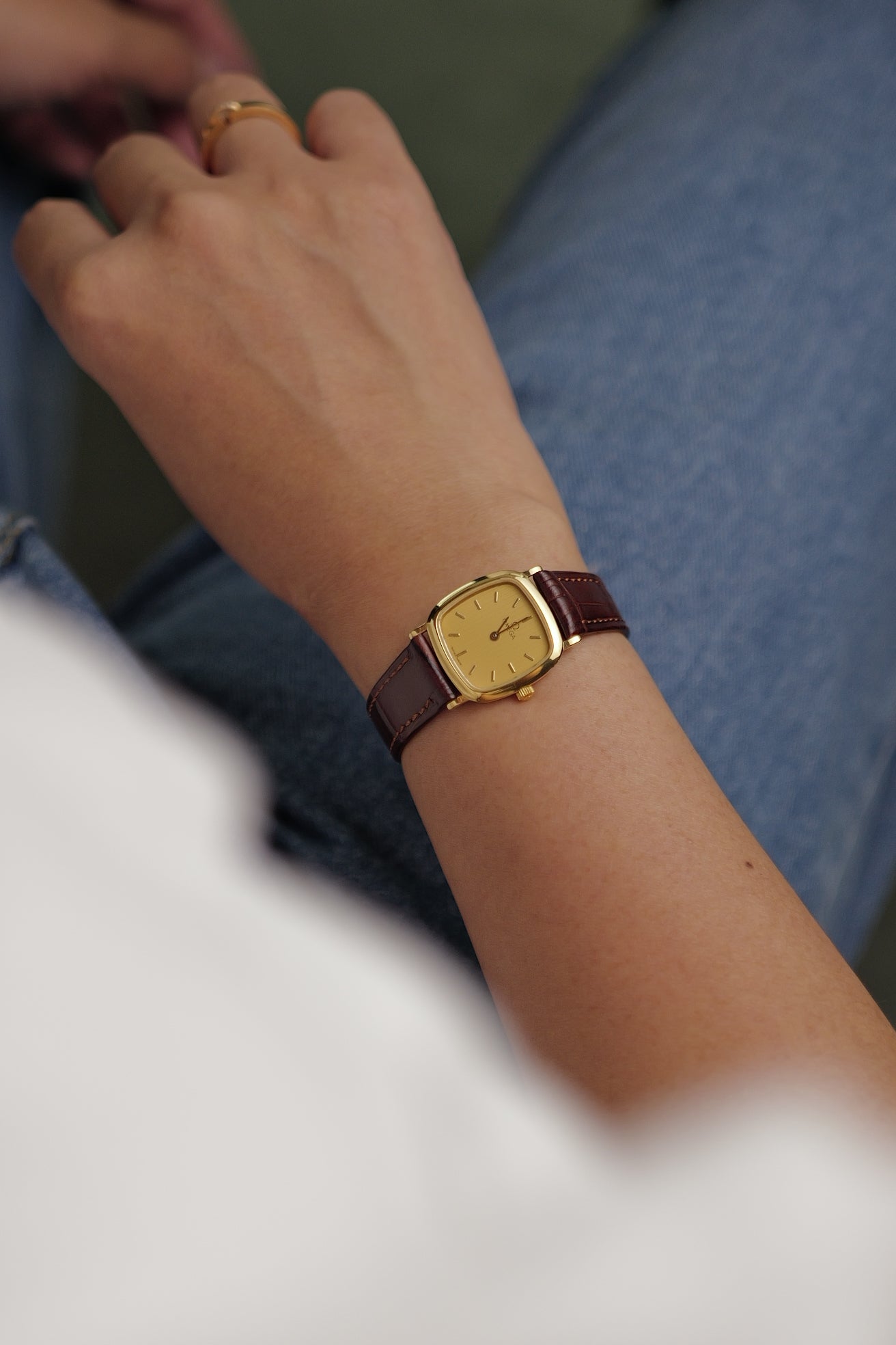 Omega De-ville "Golden Cushion" Quartz Circa. 1990s