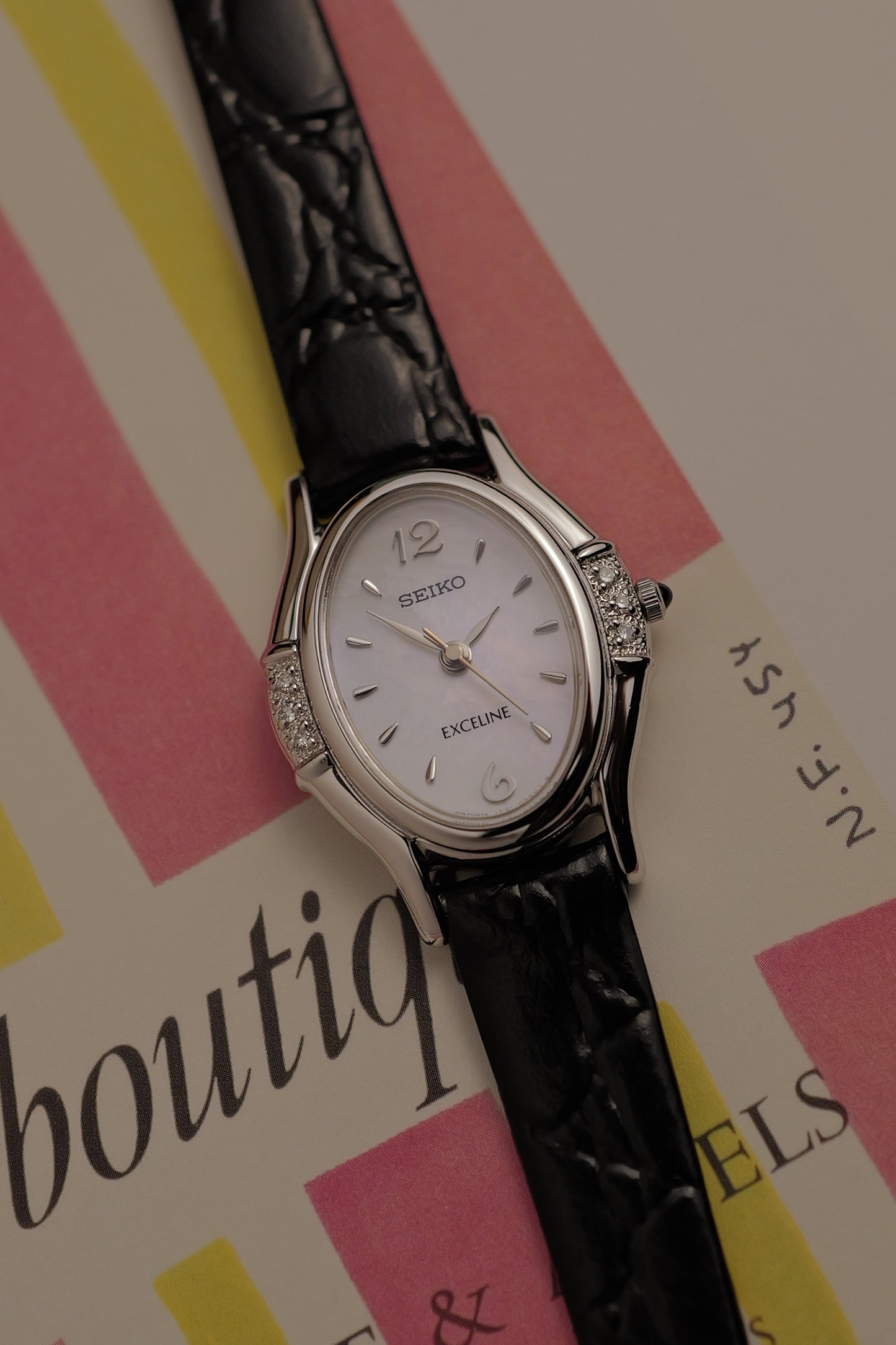 Seiko Exceline Mother of Pearl Diamond Bezel Circa. 1992