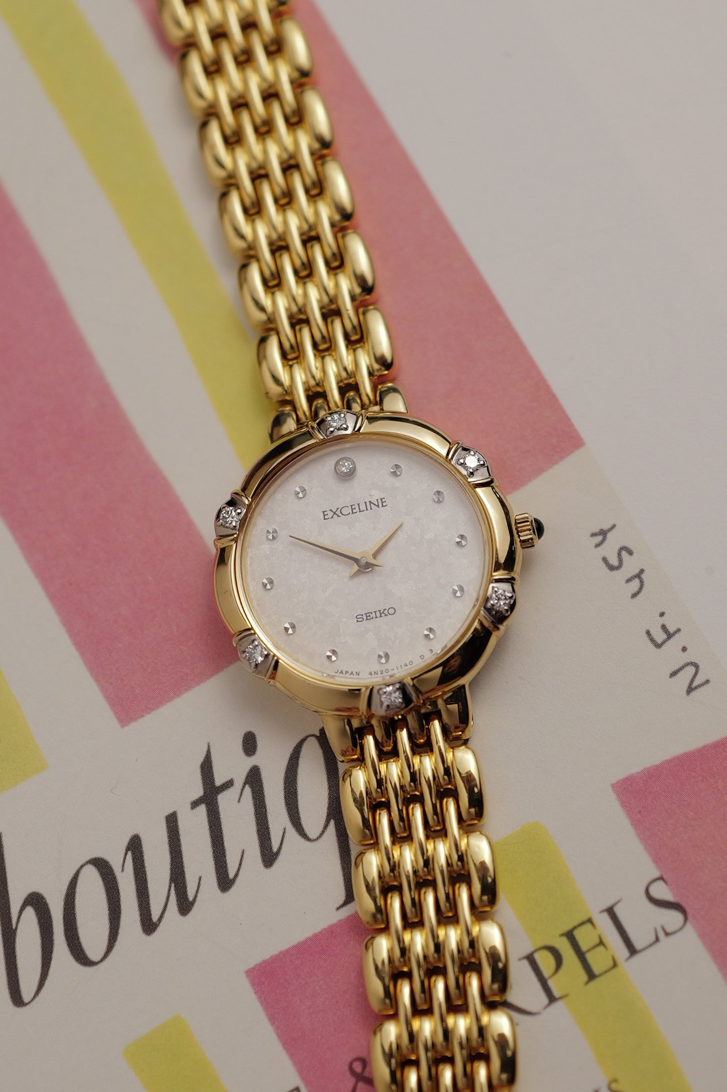 Seiko Exceline with Floral bezel Diamonds Circa.1990
