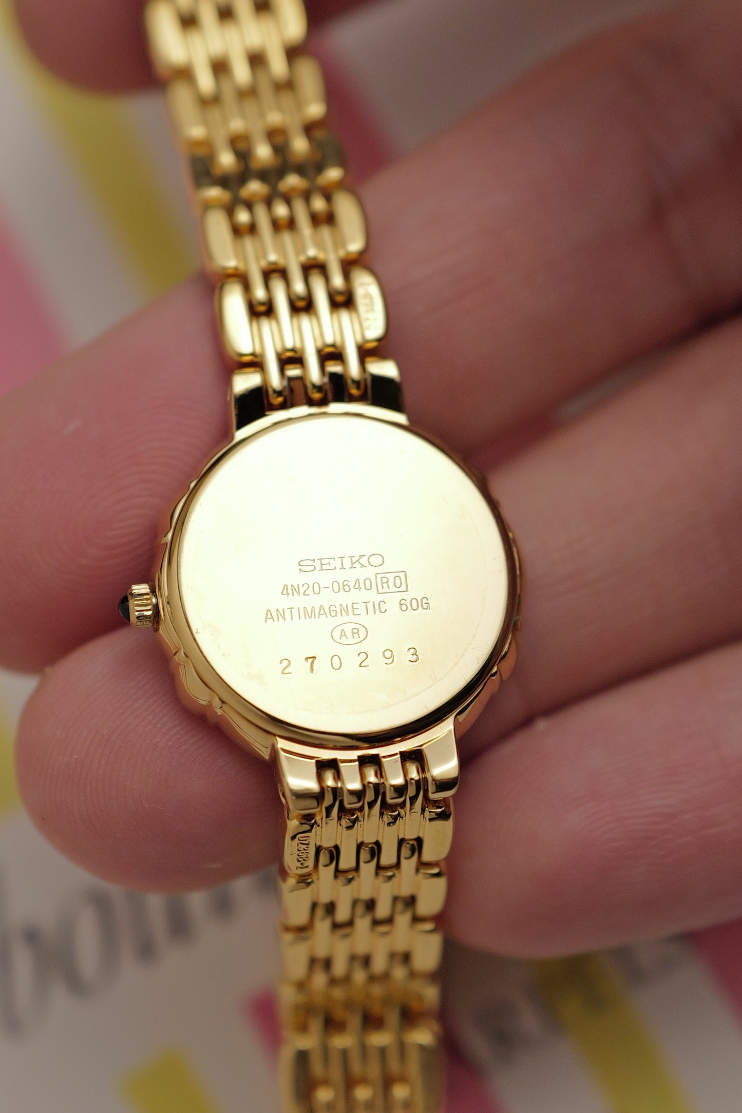 Seiko Exceline with Floral bezel Diamonds Circa.1990