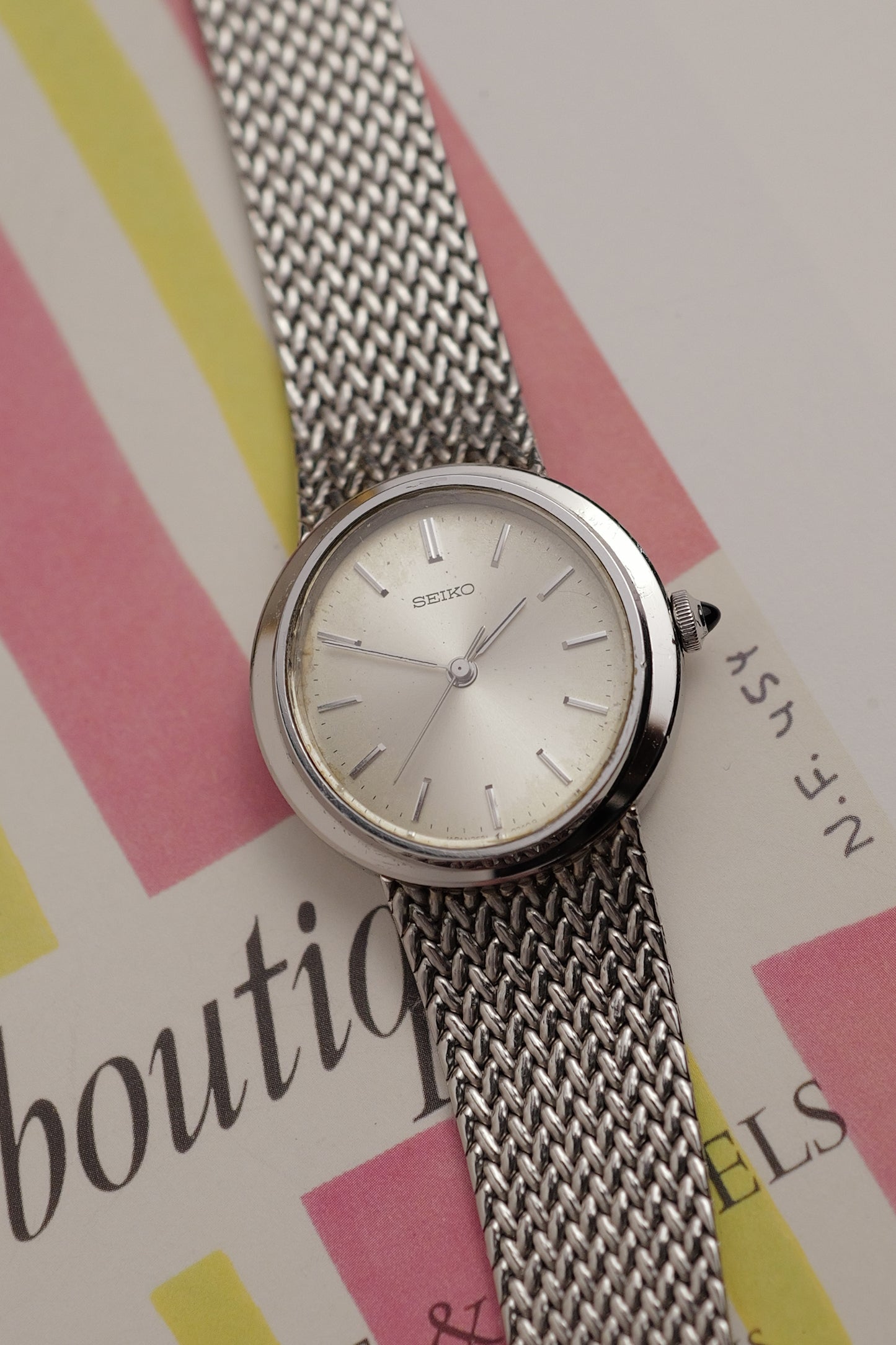 Seiko "Sunburst Silver" Woven Braclet Circa. 1980