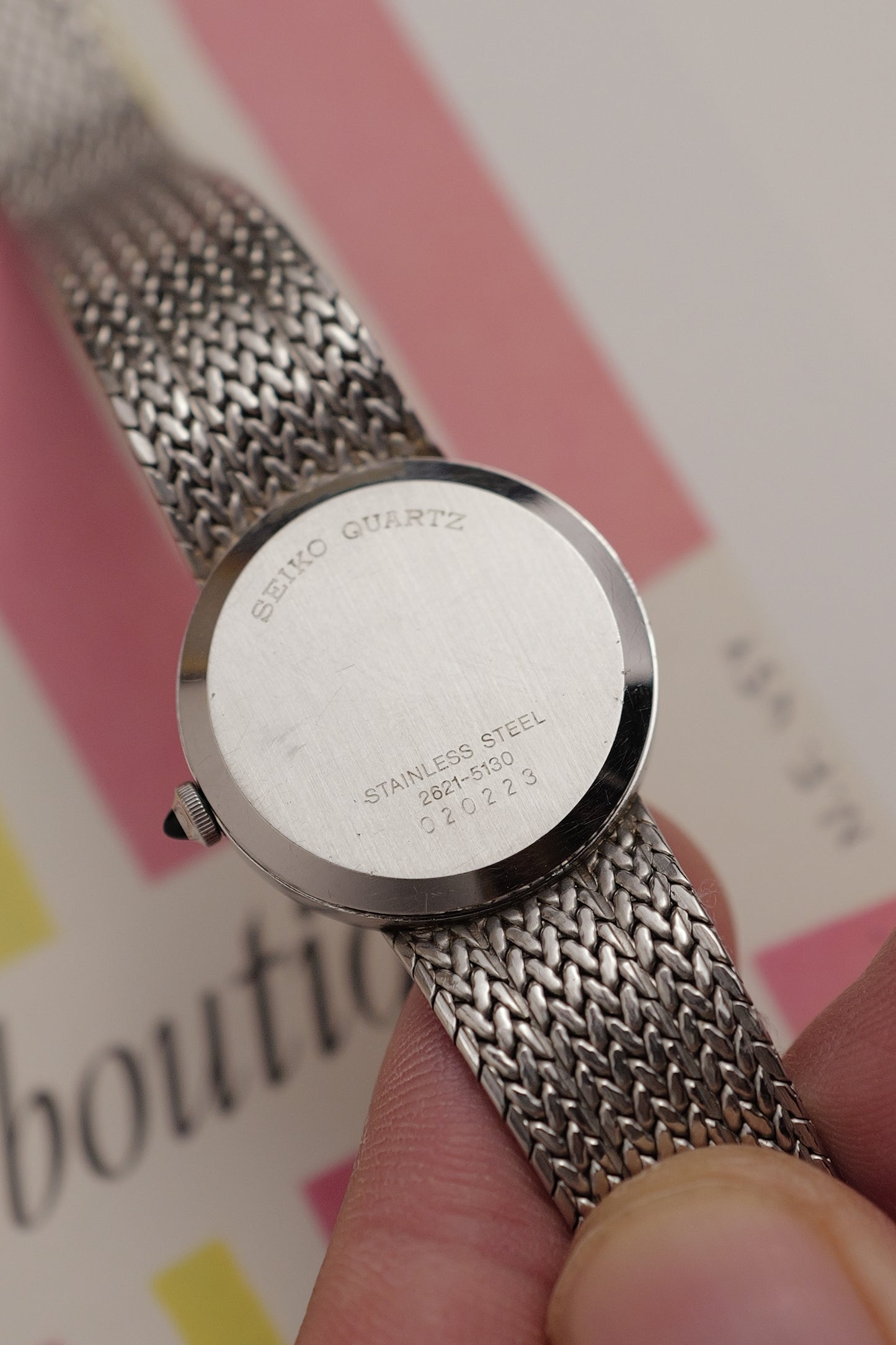 Seiko "Sunburst Silver" Woven Braclet Circa. 1980