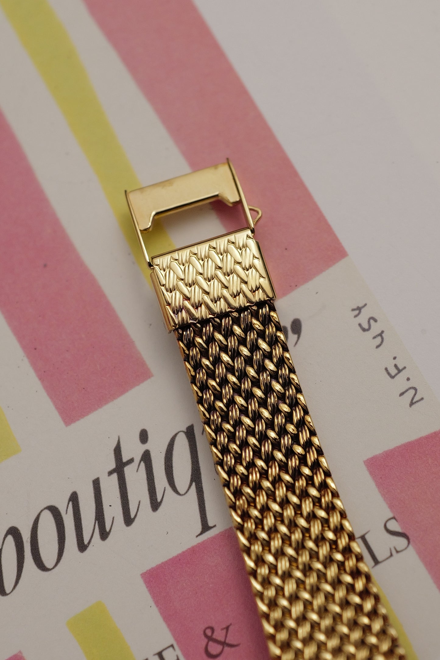 Seiko Exceline Tank in Woven Bracelet Circa. 1985