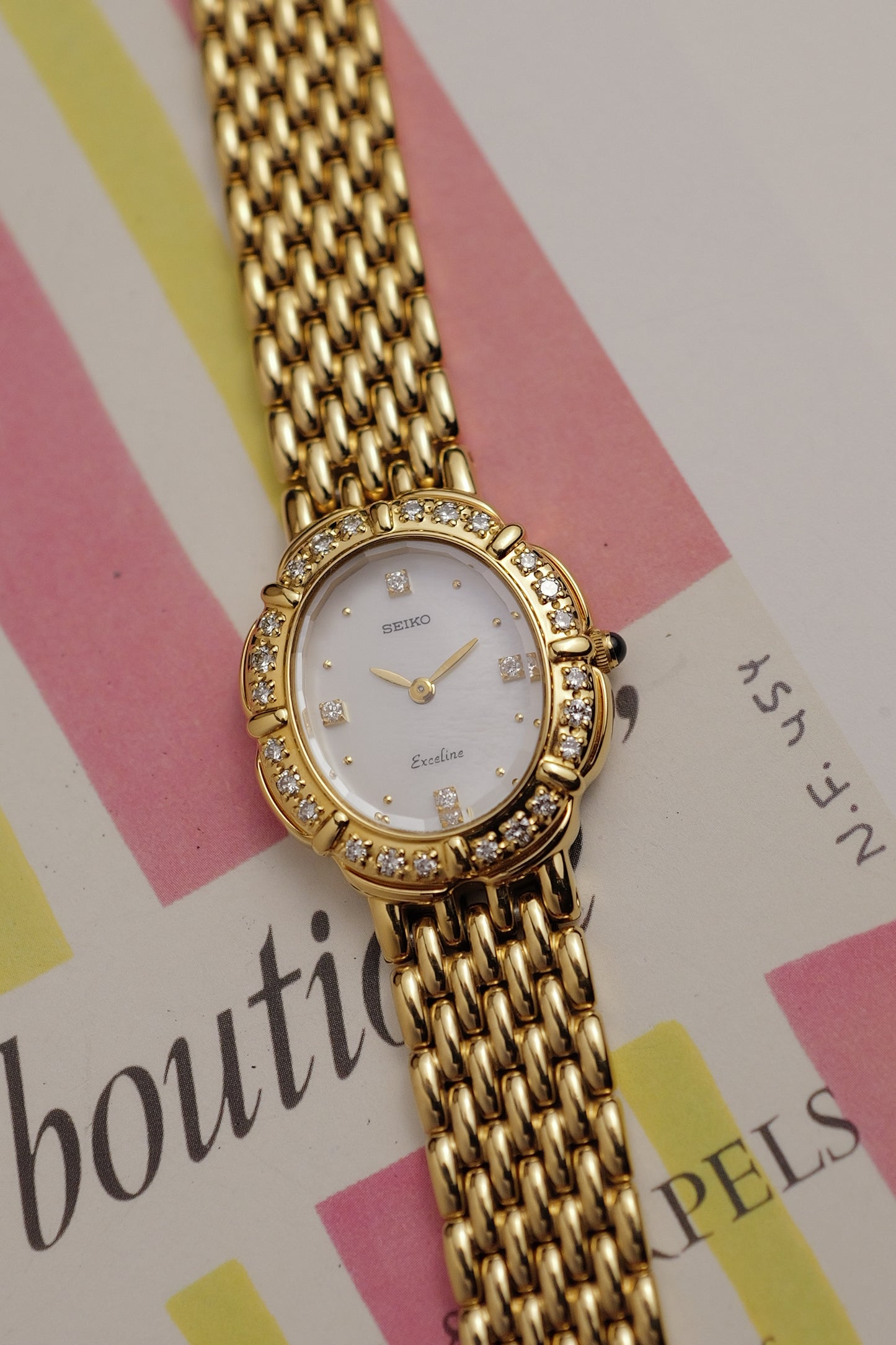 Seiko Exceline "Diamond Petal" Mother of Pearl Dial Circa. 1990