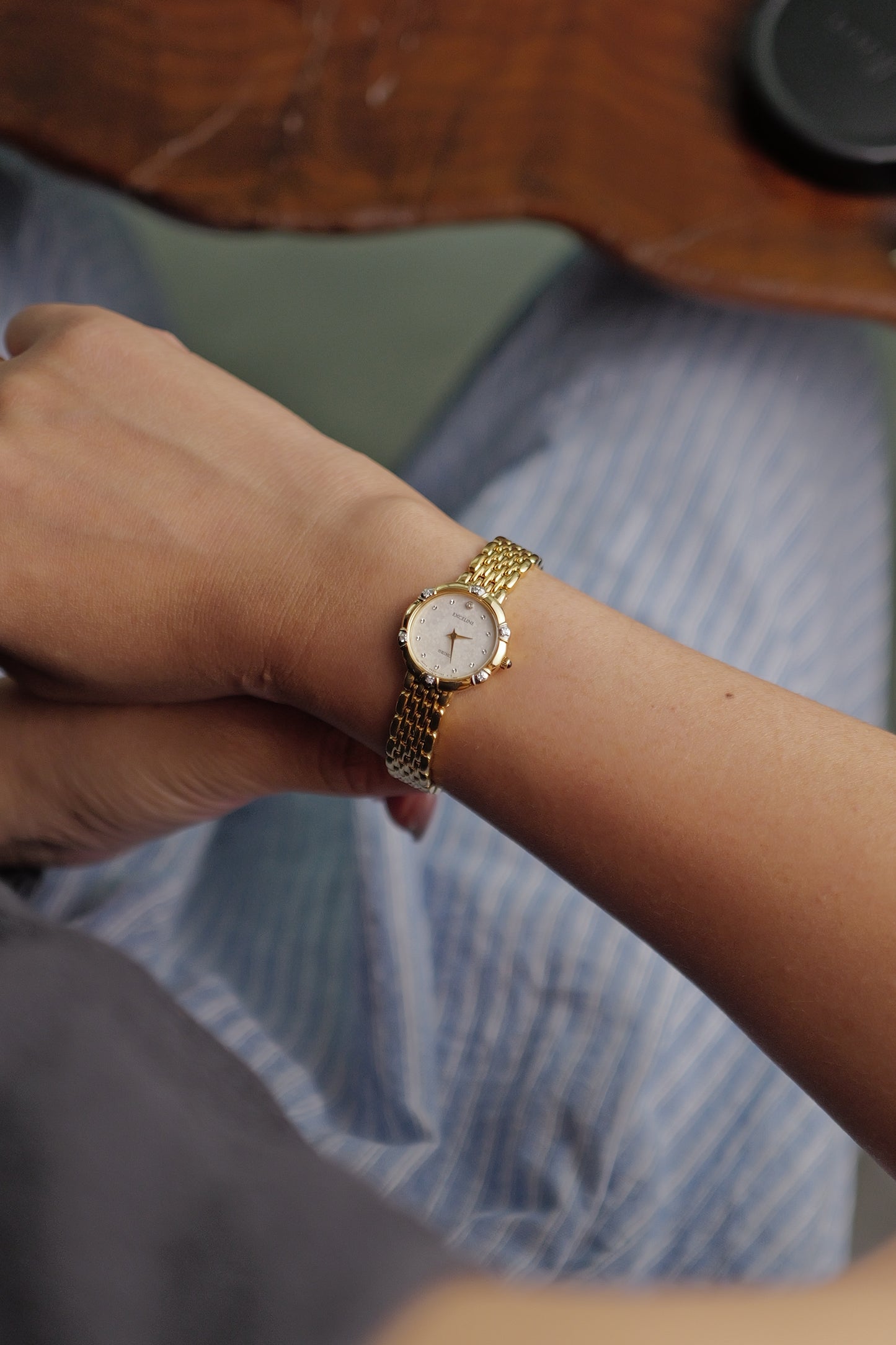Seiko Exceline with Floral bezel Diamonds Circa.1990