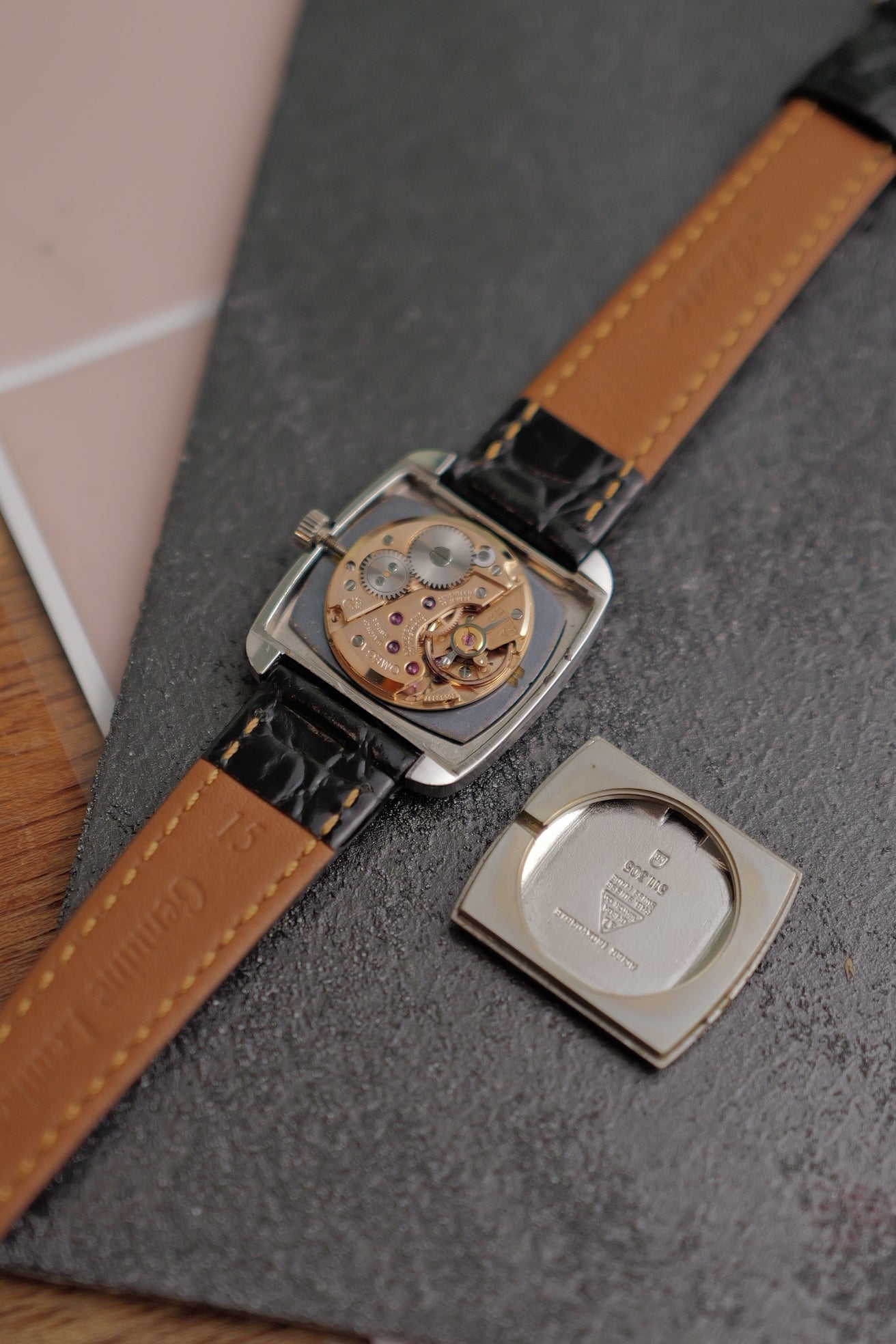 Omega De-ville "Cushion' Linen Dial Circa. 1970s