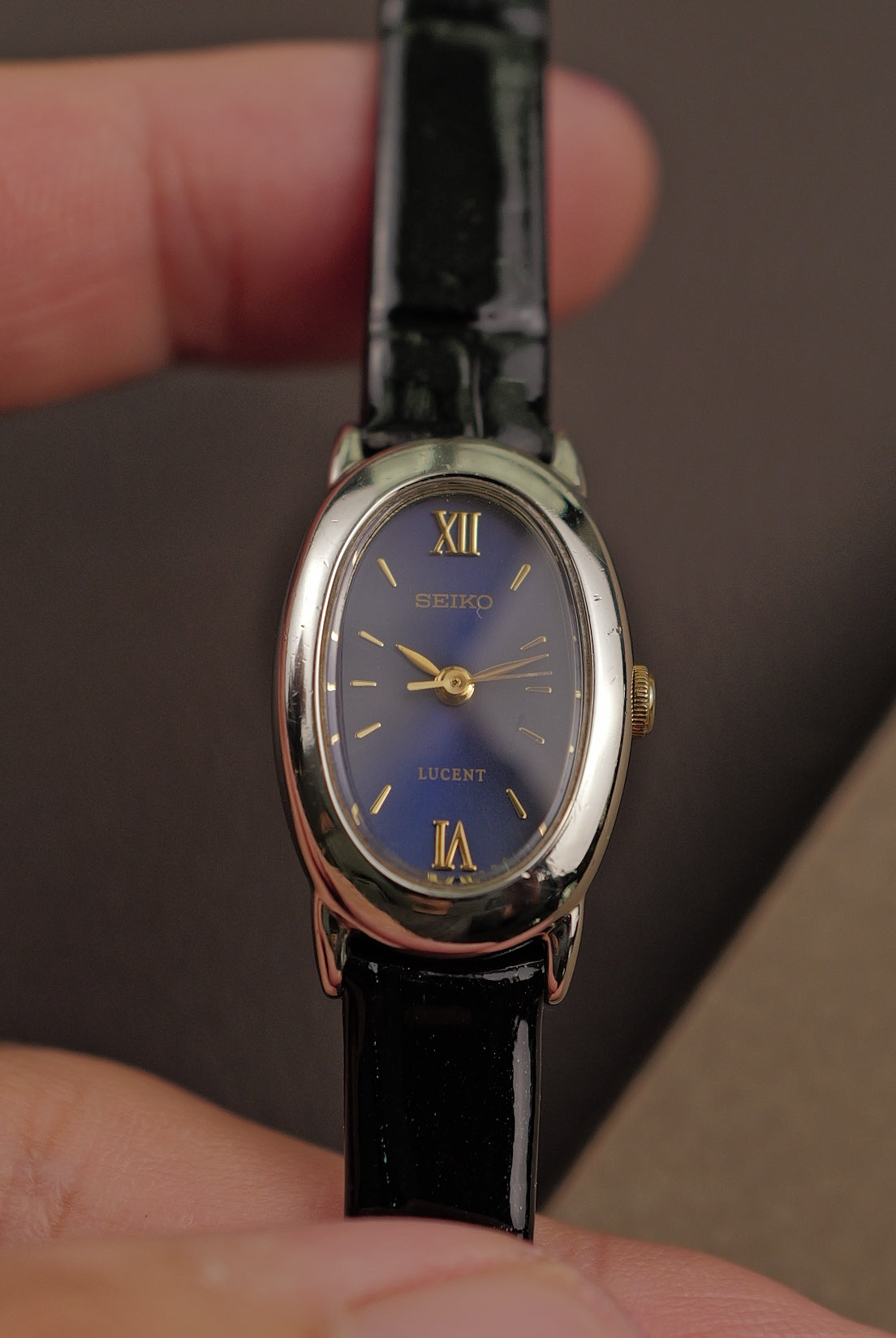 Seiko Ladies "Baignoire" Mini in Midnight blue