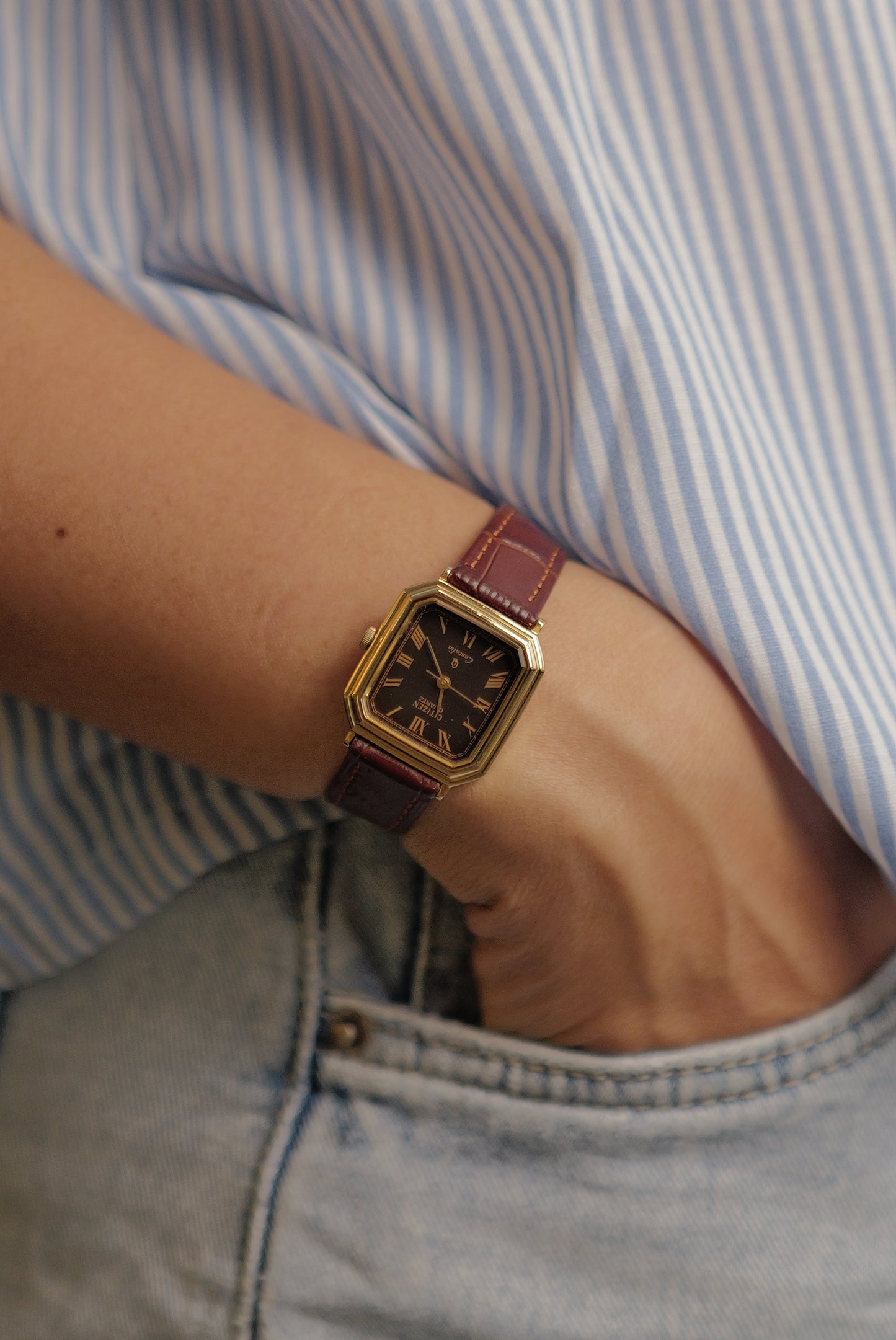 citizen Octa Tank with Step Bezel Circa. 1980