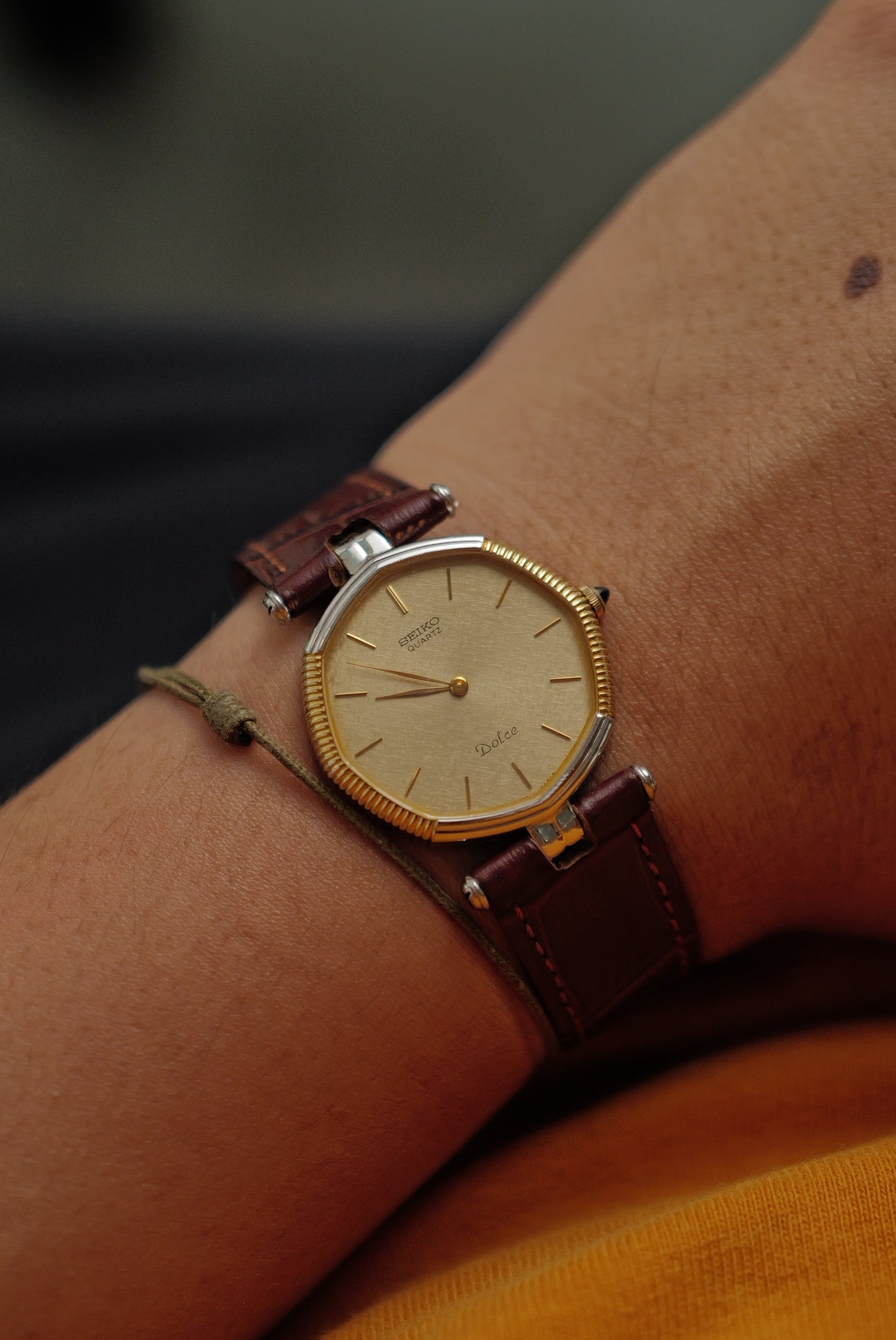 Seiko Quartz Octa "Coin Bezel in gold" Circa. 1980