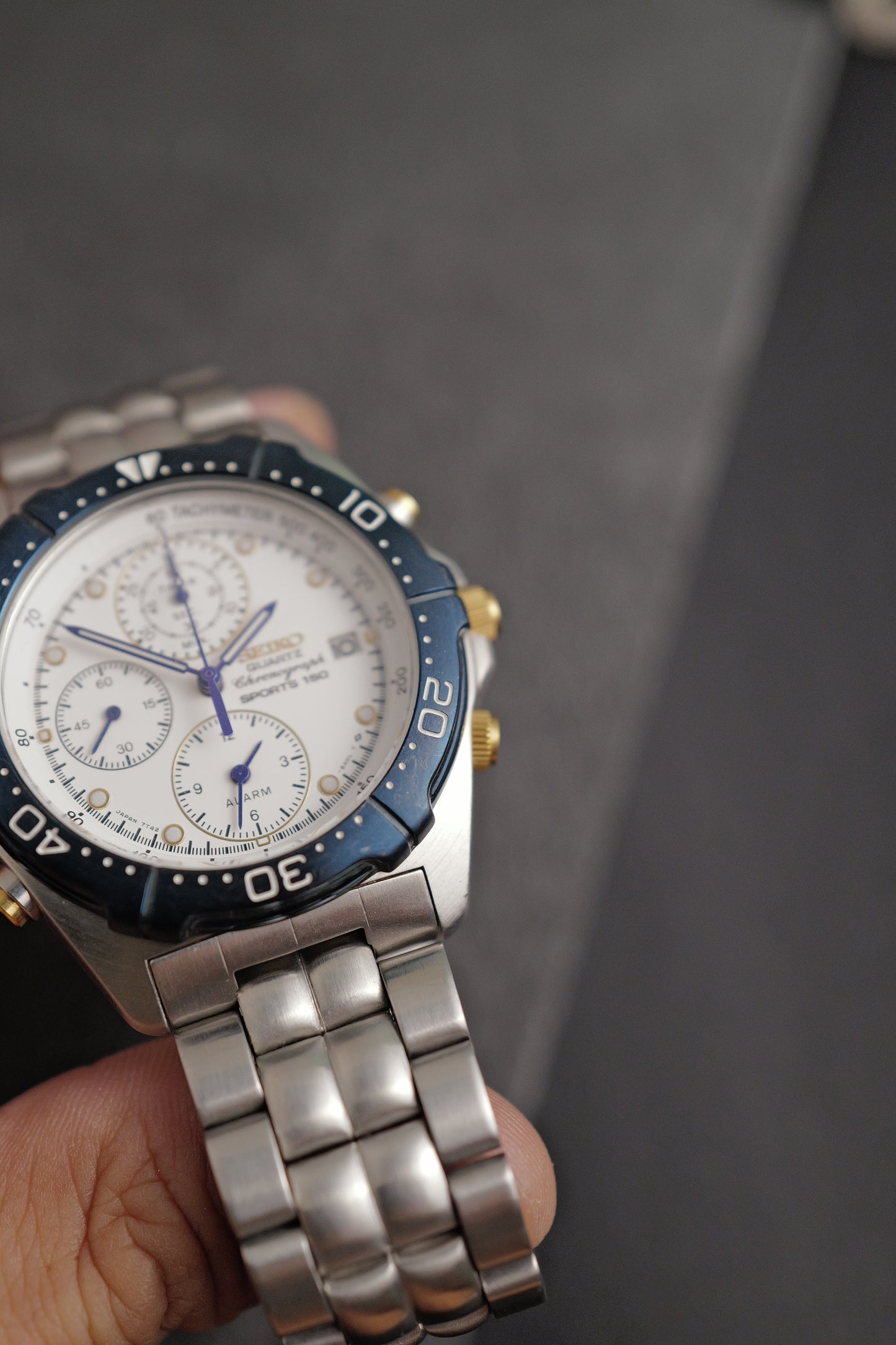 Seiko Sports Chronograph "Blue steel Circa. 2000