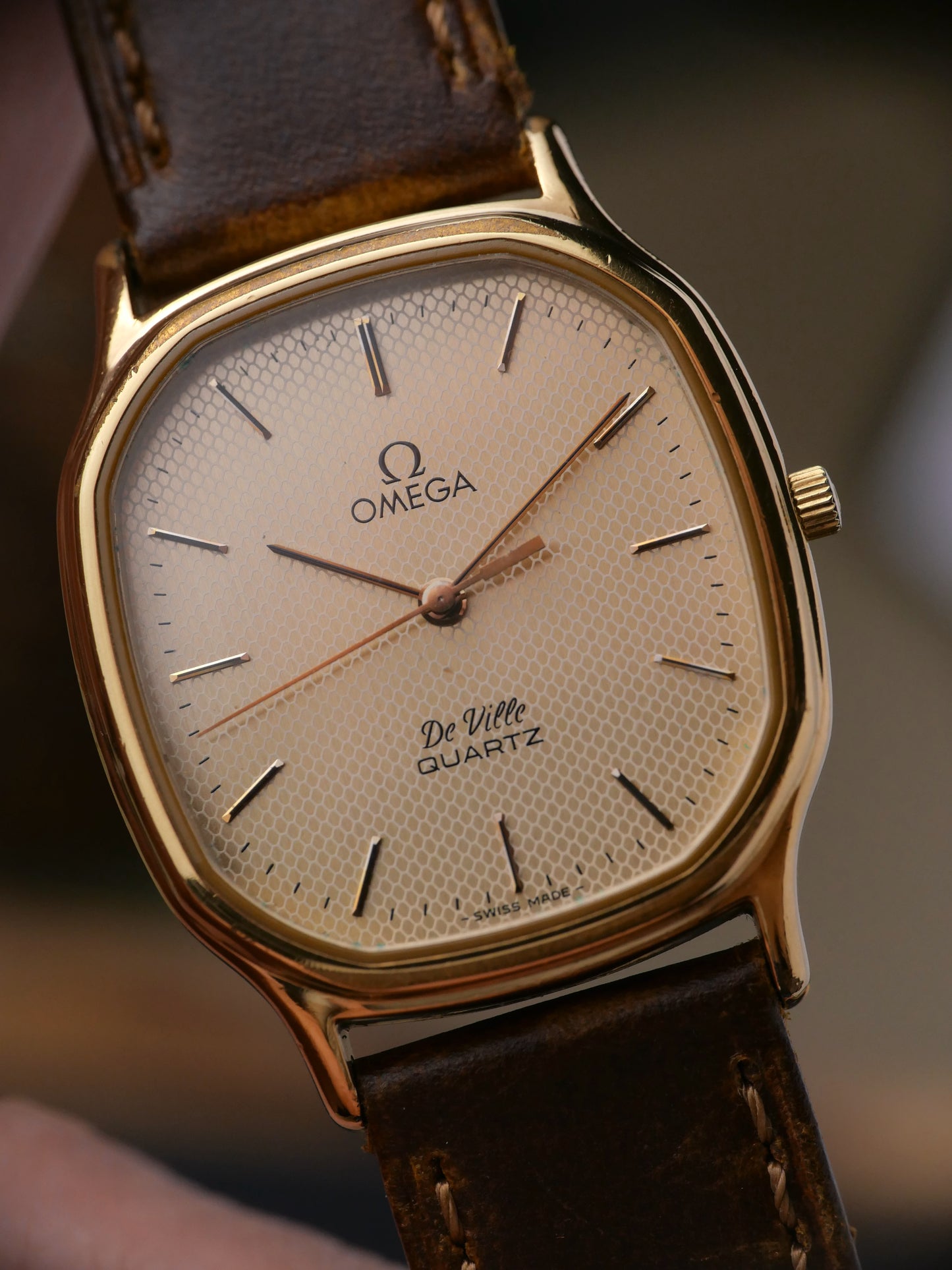 Omega De Ville “Honeycomb Ellipse” Travel Watch Ref. 195.0013 (circa 1980s)