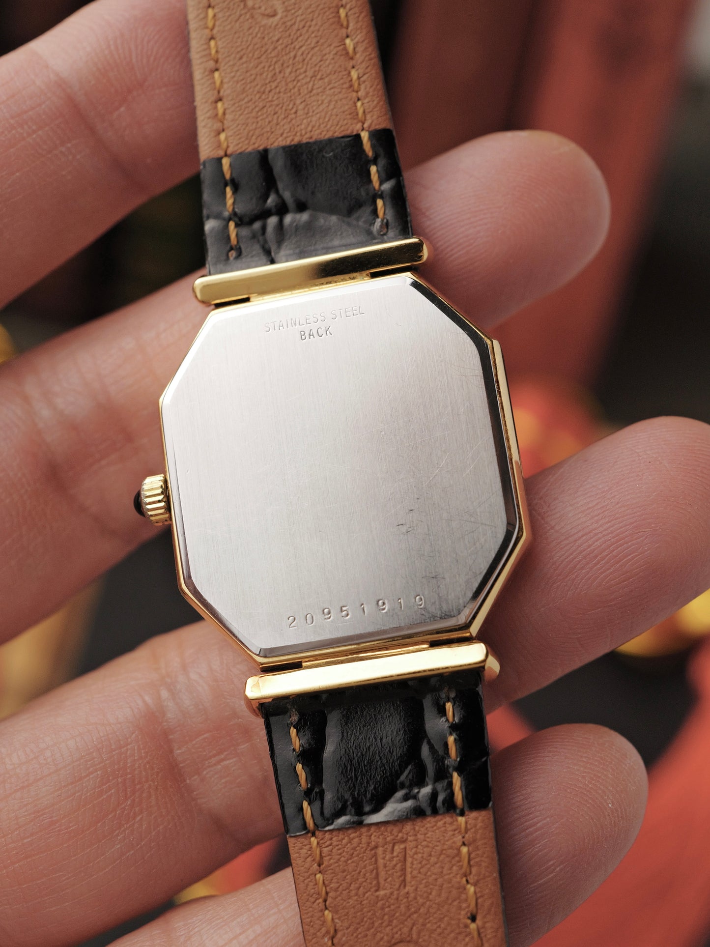 Longines “Octagon” Black Gilt Romans Ref. 3209 (circa 1980s)