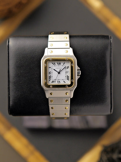 Cartier Santos Carrée Steel + 18K Solid Gold FULL SET Ref. 2961 (circa 1985)