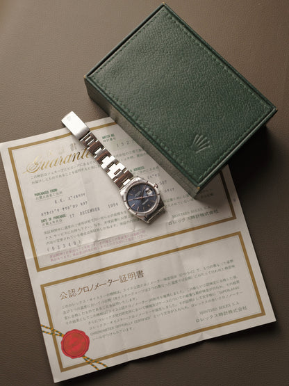 Rolex Oyster Perpetual Date “Blue Sunburst” w/ Box & Papers Ref. 15210 (circa 1993/4)