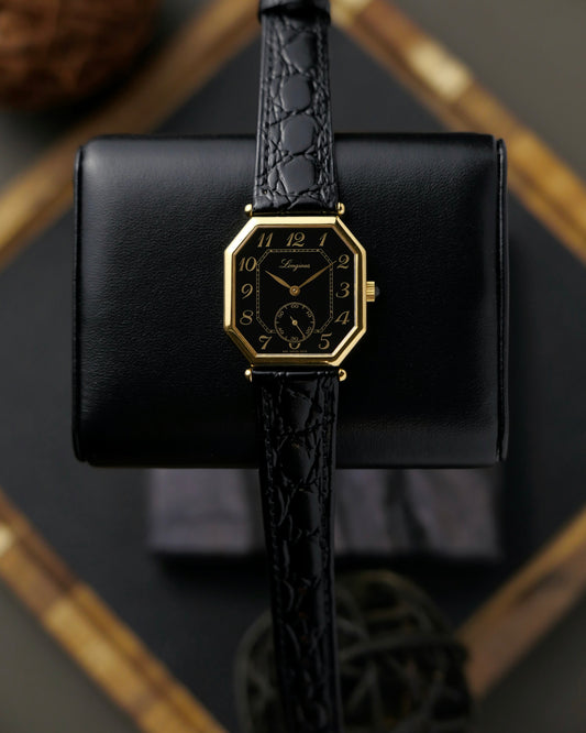 Longines “Octagon Breguet” Black Gilt Ref. 3209 (circa 1980)