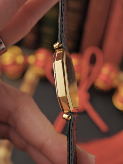 Longines “Octagon” Black Gilt Romans Ref. 3209 (circa 1980s)