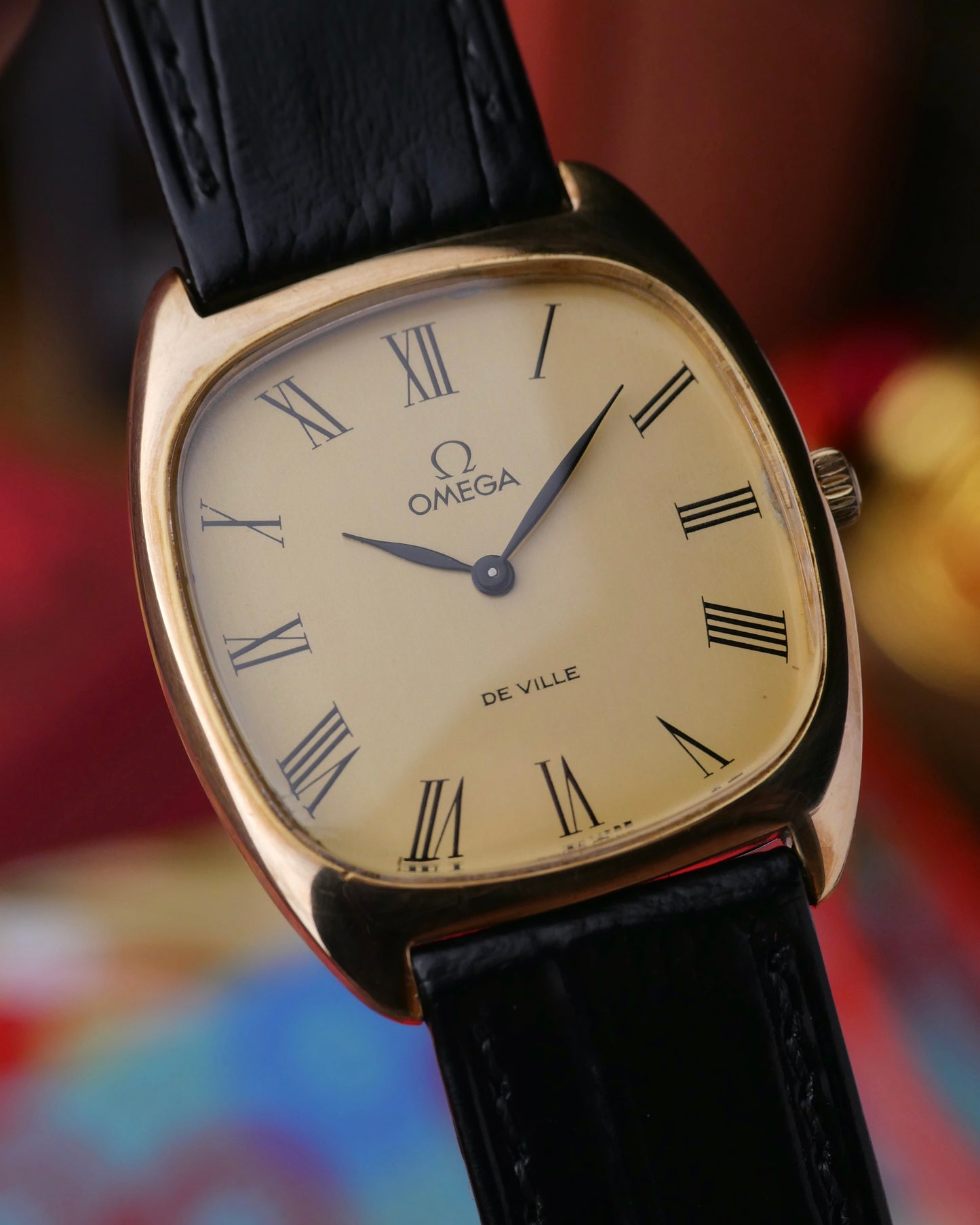 Omega De Ville “Tonneau Cushion” Roman Champagne Dial Ref. 111.0139 (circa 1978)