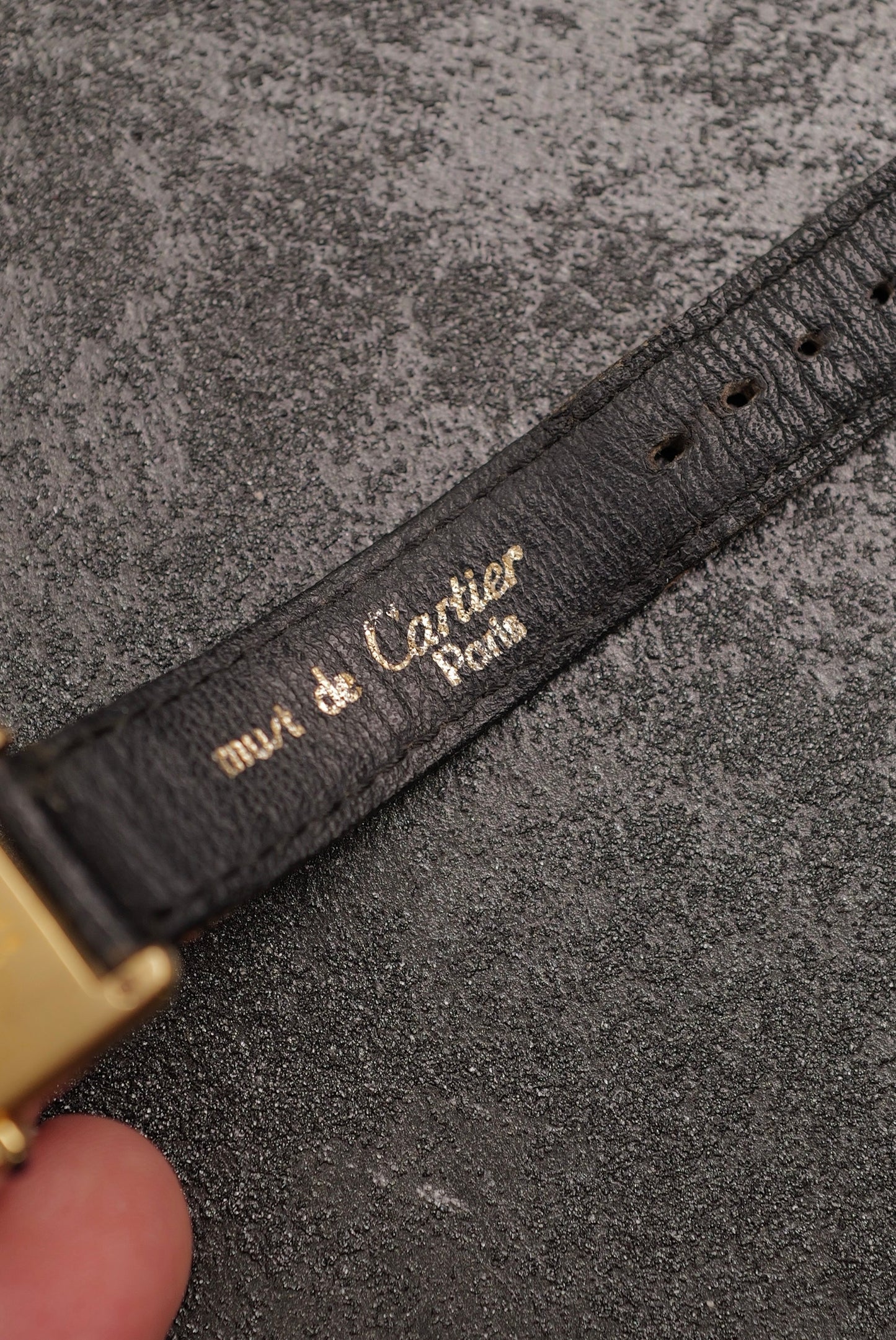 Must De Cartier Tank "Spidering Onyx " Circa. 1980s w/box