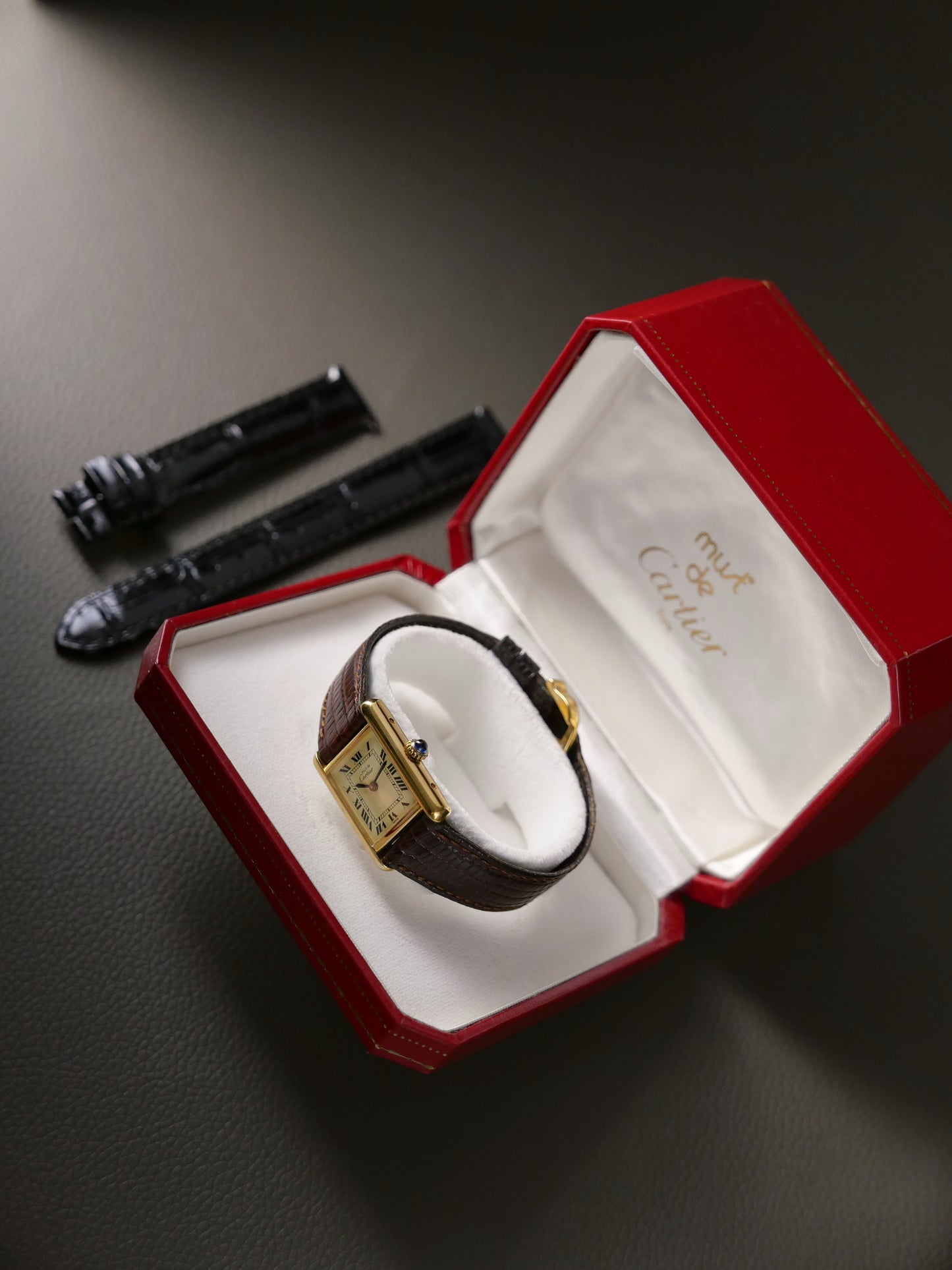 Cartier Must de Cartier Tank Vermeil “Lemon Roman” SM Manual w/ Box (circa 1970s)