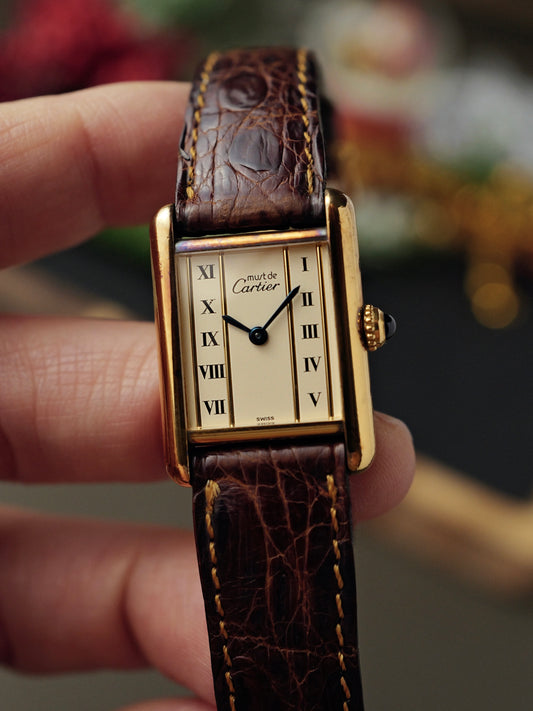 Cartier Must de Cartier Tank Vermeil “Column Dial” SM Ref. 5057001 (circa 1970s)