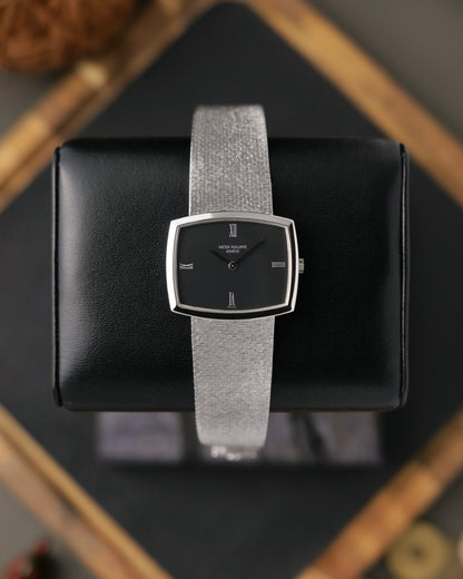 Patek Philippe 18K White Gold TV Case Integrated Bracelet Ref. 3528/1 (circa early 1970s)