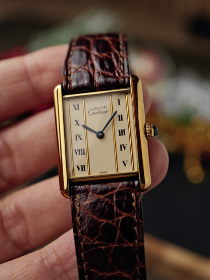 Cartier Must de Cartier Tank Vermeil “Column Dial” LM Ref. 590005 (circa 1970s)