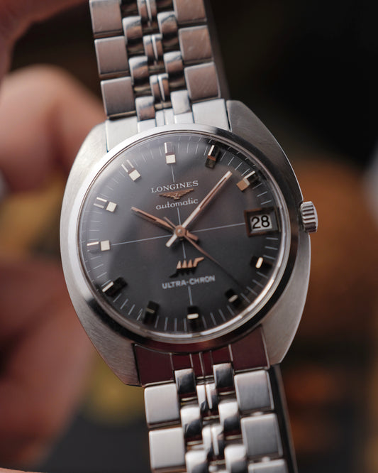 Longines Ultrachron Cushion Case Matte Grey Dial Ref. 8317 (circa late 1960s)
