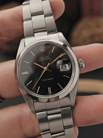 Rolex Oysterdate Precision “Black Gilt” w/ Box & Booklet Ref. 6694 (circa 1978)