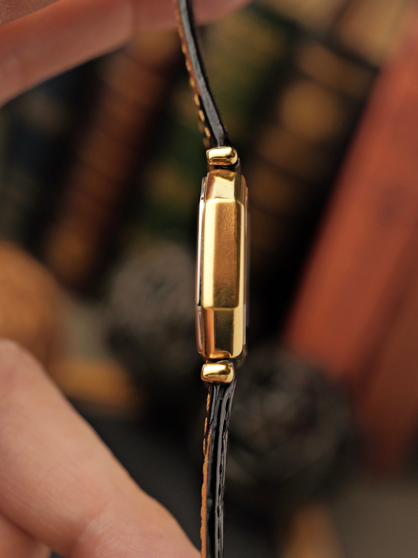 Longines “Mini Octagon Black Gilt Roman” Ref. 3208 (circa 1980s)