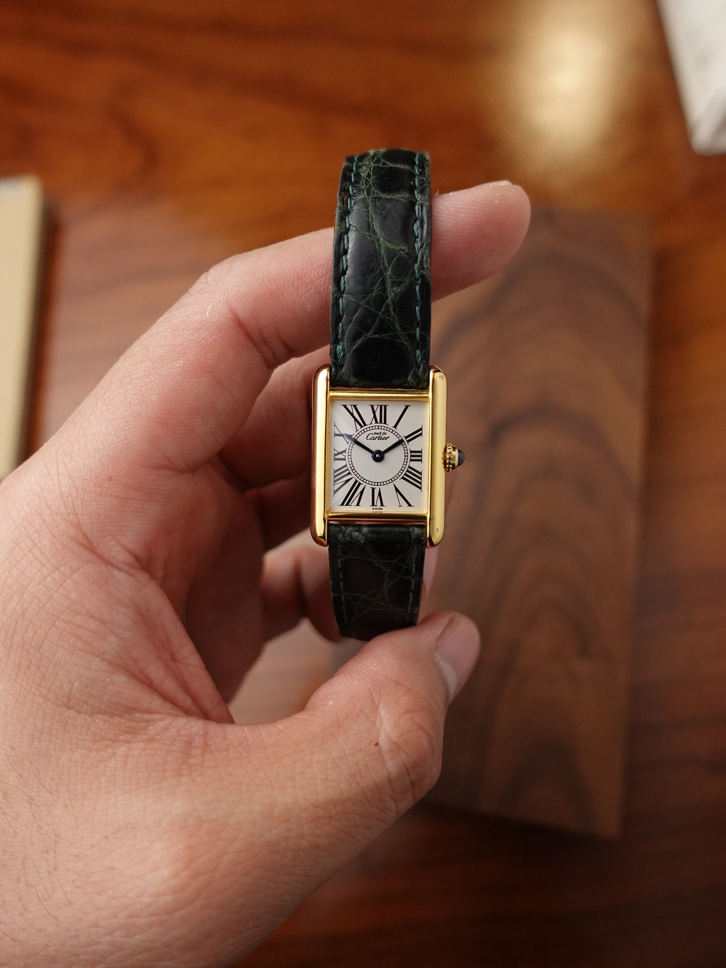 Must de Cartier Tank “Opaline” Art Deco SM Quartz (with original box)