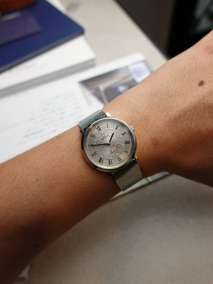 70s Omega Manual Winding Floral Dial on original omega bracelet