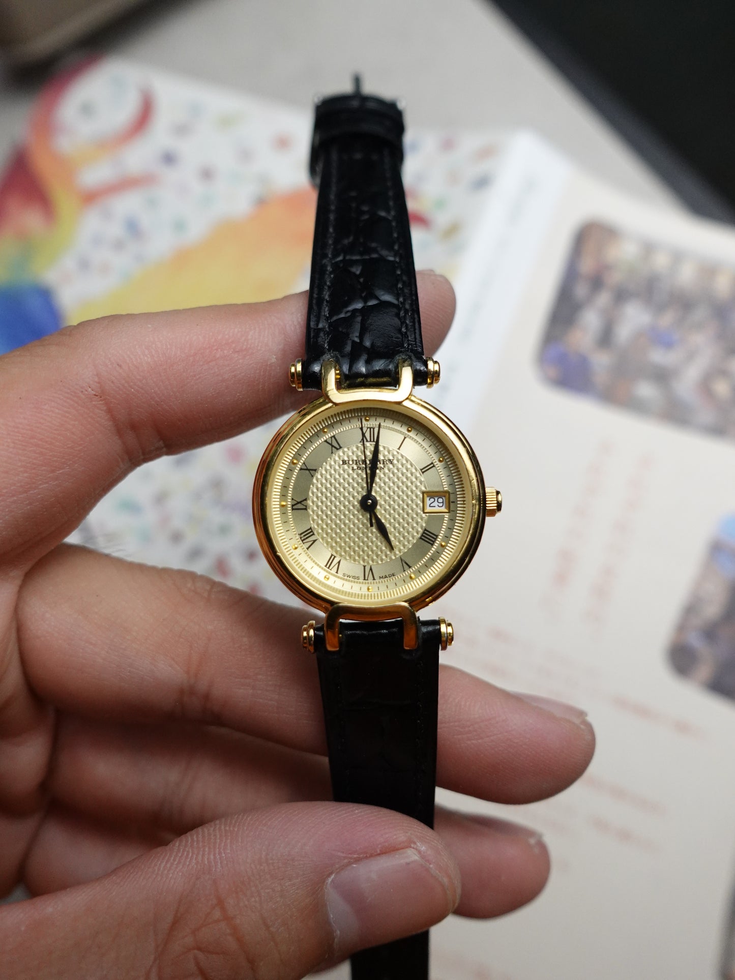 Burberry Classic Guilloche Gold on Gold swiss made variation #399