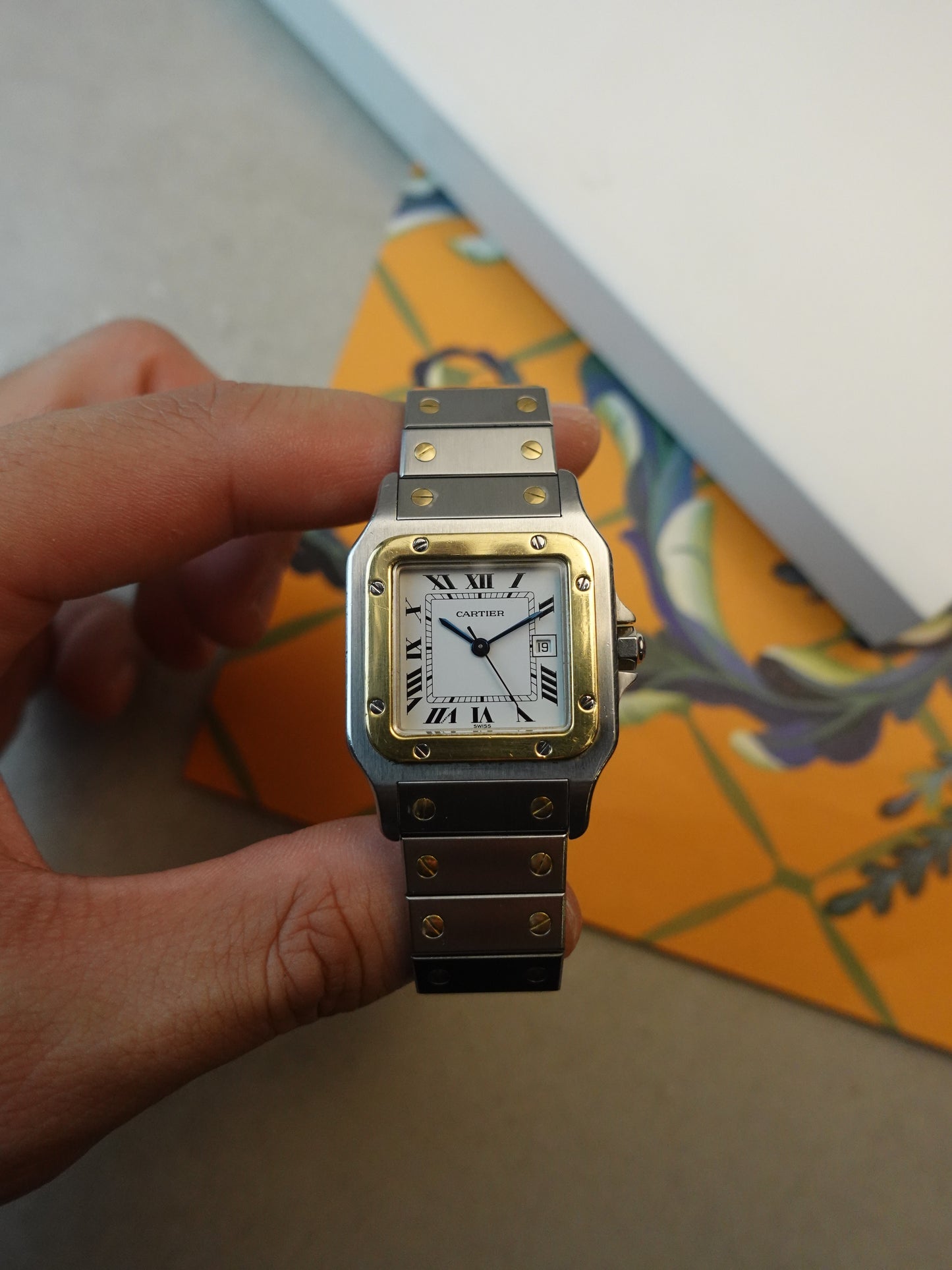 80s Cartier Santos Carree LM automatic movement