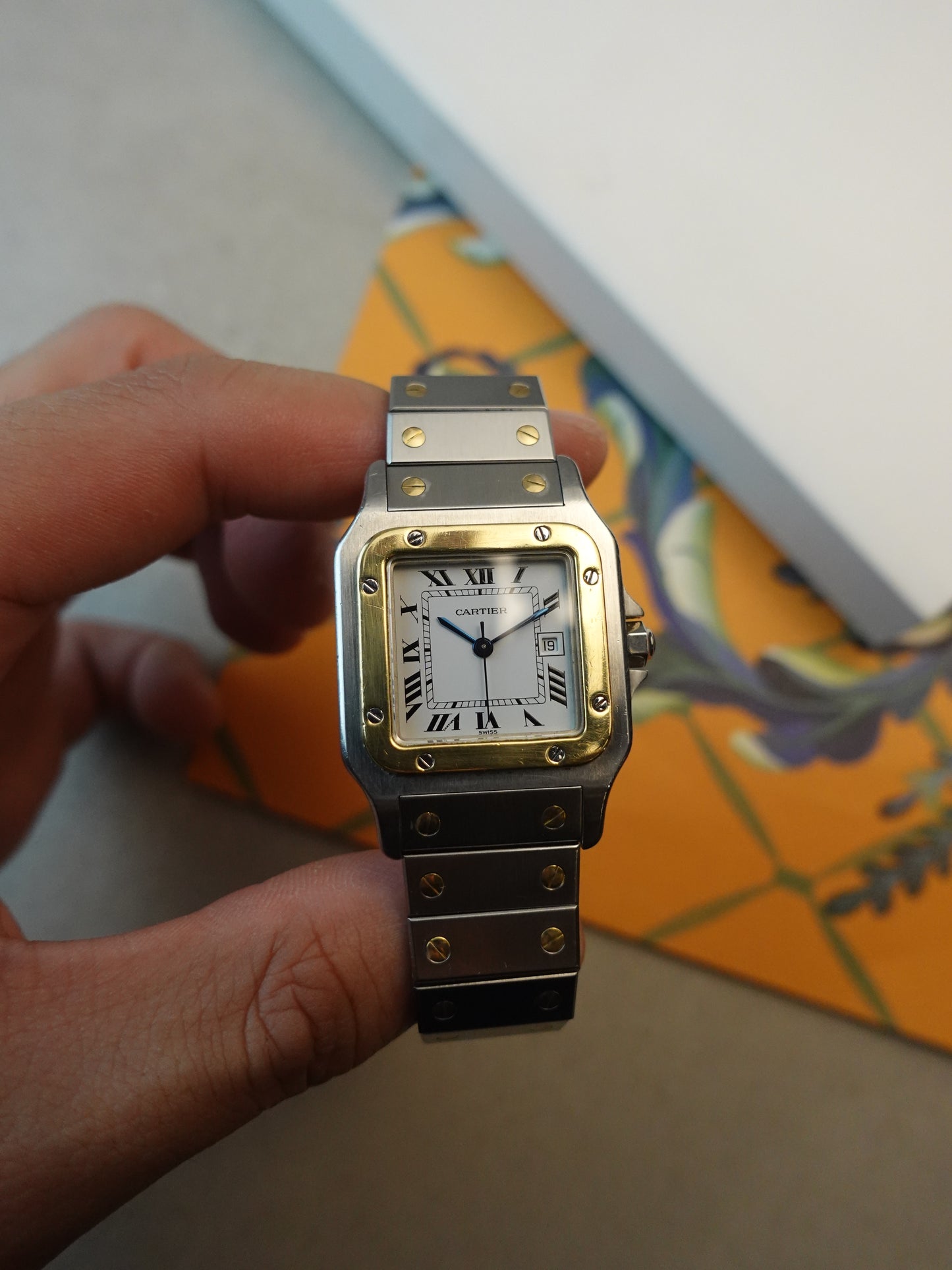 80s Cartier Santos Carree LM automatic movement