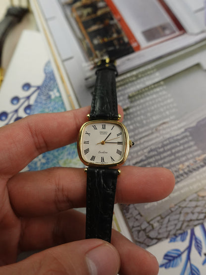 80s Seiko Exceline T-lug Cushion Case with Roman Numerals