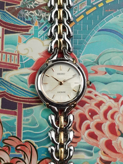 Seiko Exceline Tapestry Dial with 2 tone multi link 4J41-0050 Circa 1999