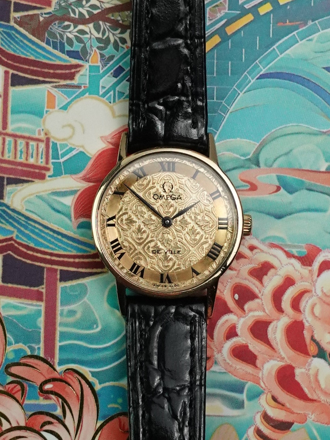 Omega De-ville Manual Winding Floral Engraved Dial Cal. 625