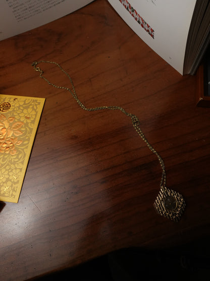 Seiko Pendent Necklace "waffle" Manual winding 21-0230 Circa. 1981