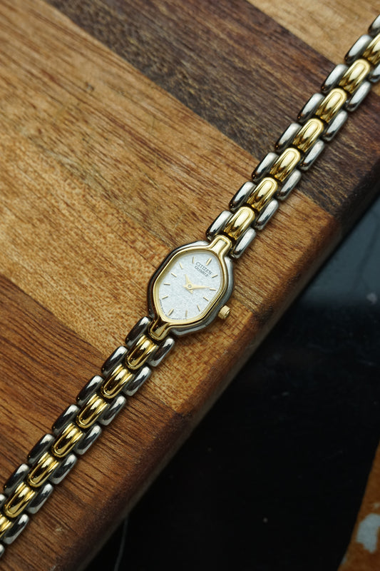 80s Citizen 2 tone bracelet with icyflake dial